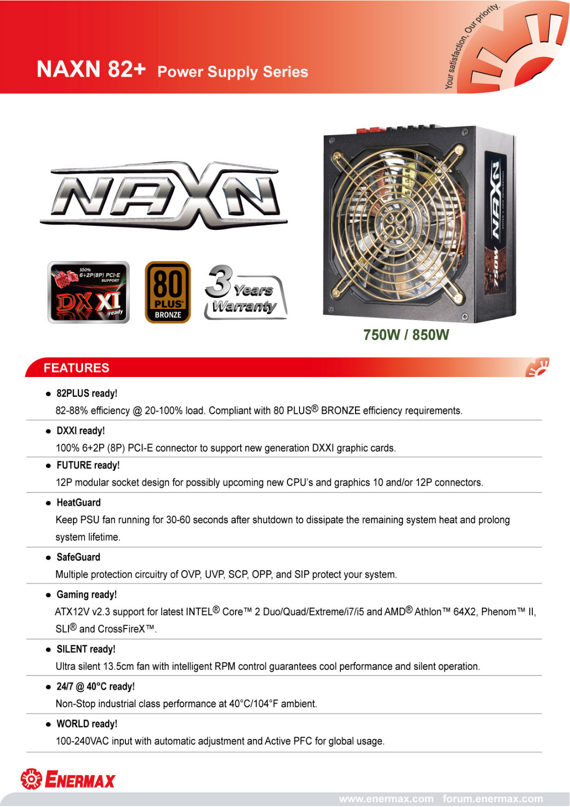 Enermax NAXN 82+ DATASHEET