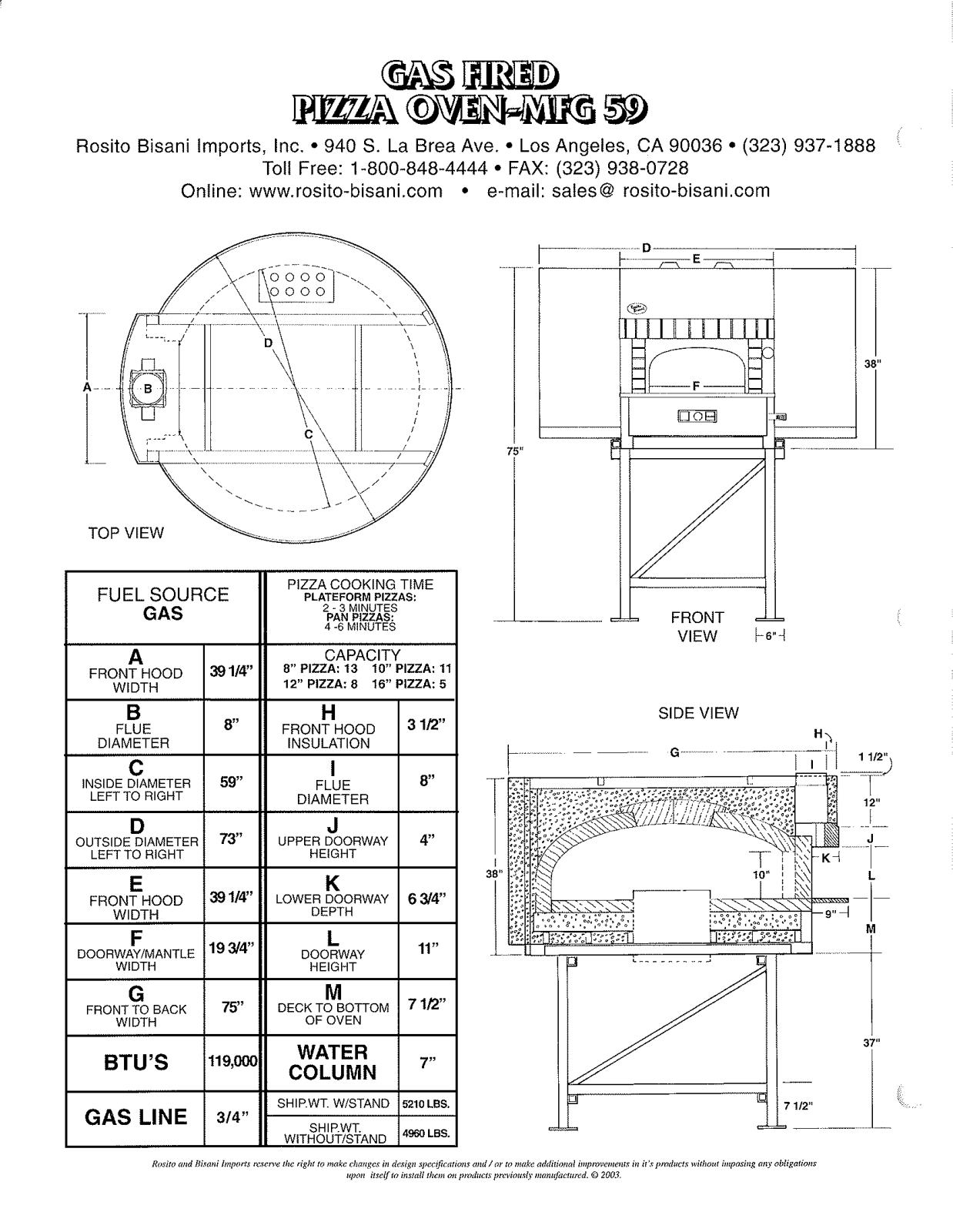 Rosito Basani MFG 59 User Manual