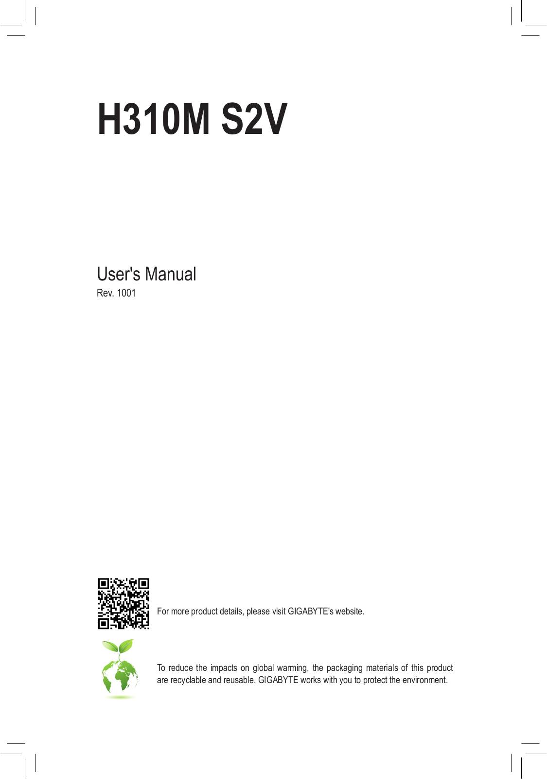 Gigabyte H310M S2V operation manual