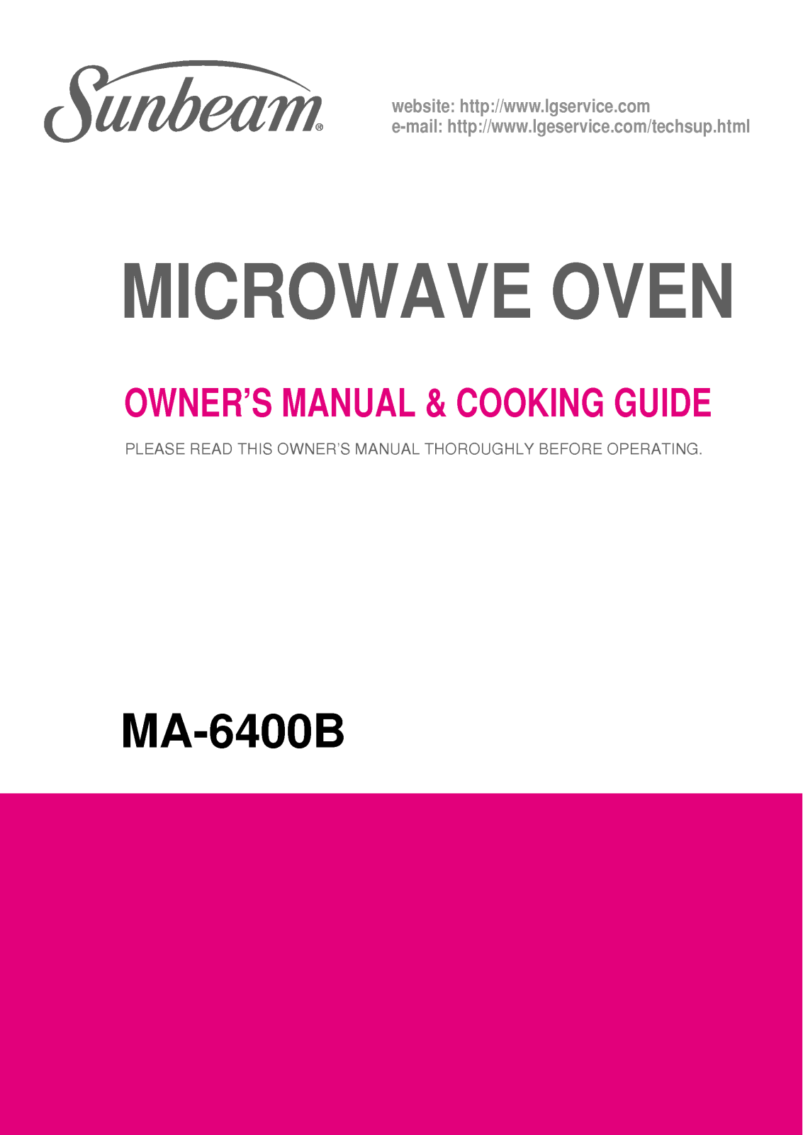 LG MA-6400B User Manual