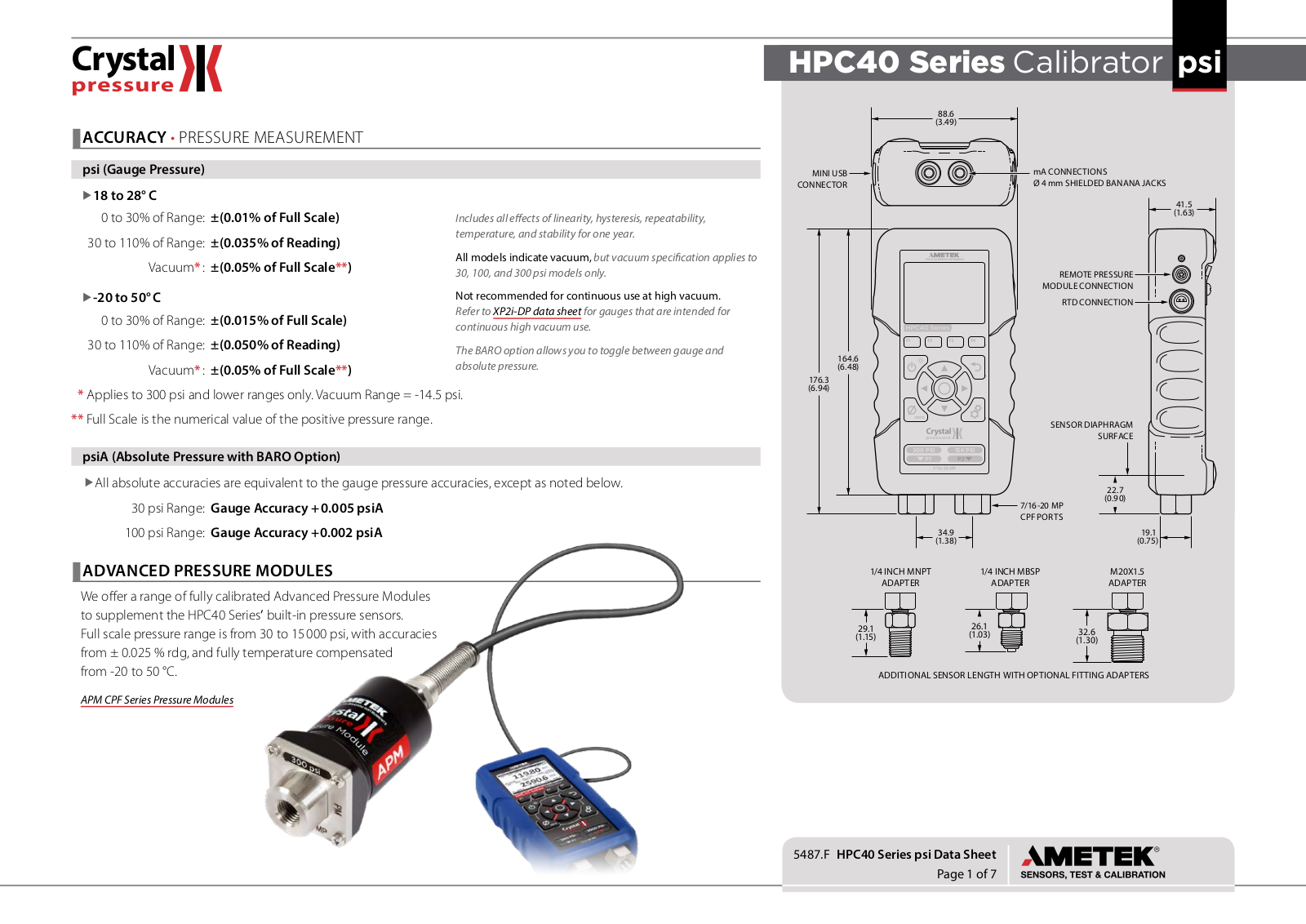 Crystal Engineering HPC40 Data sheet