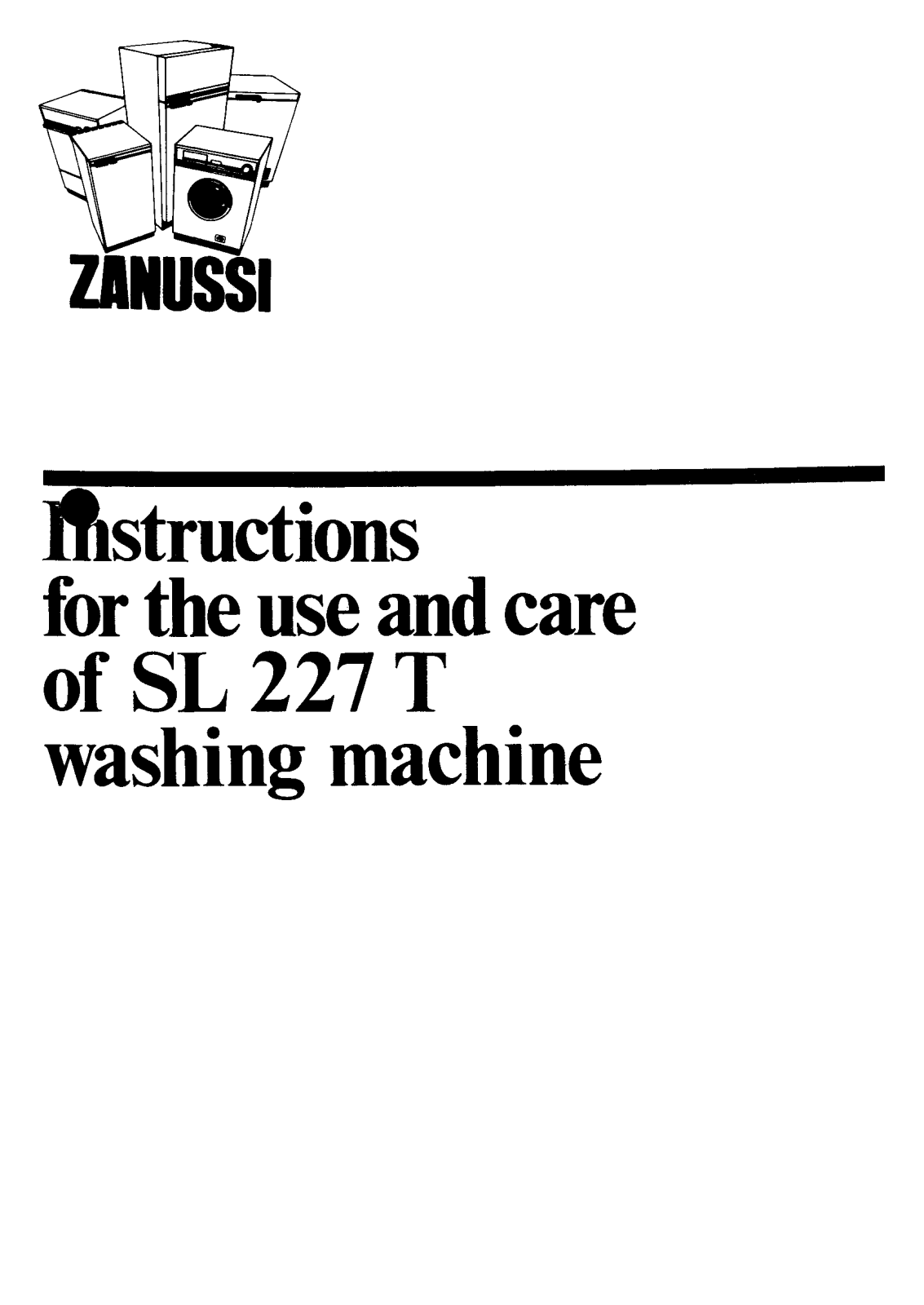 Zanussi SL 227 T User Manual