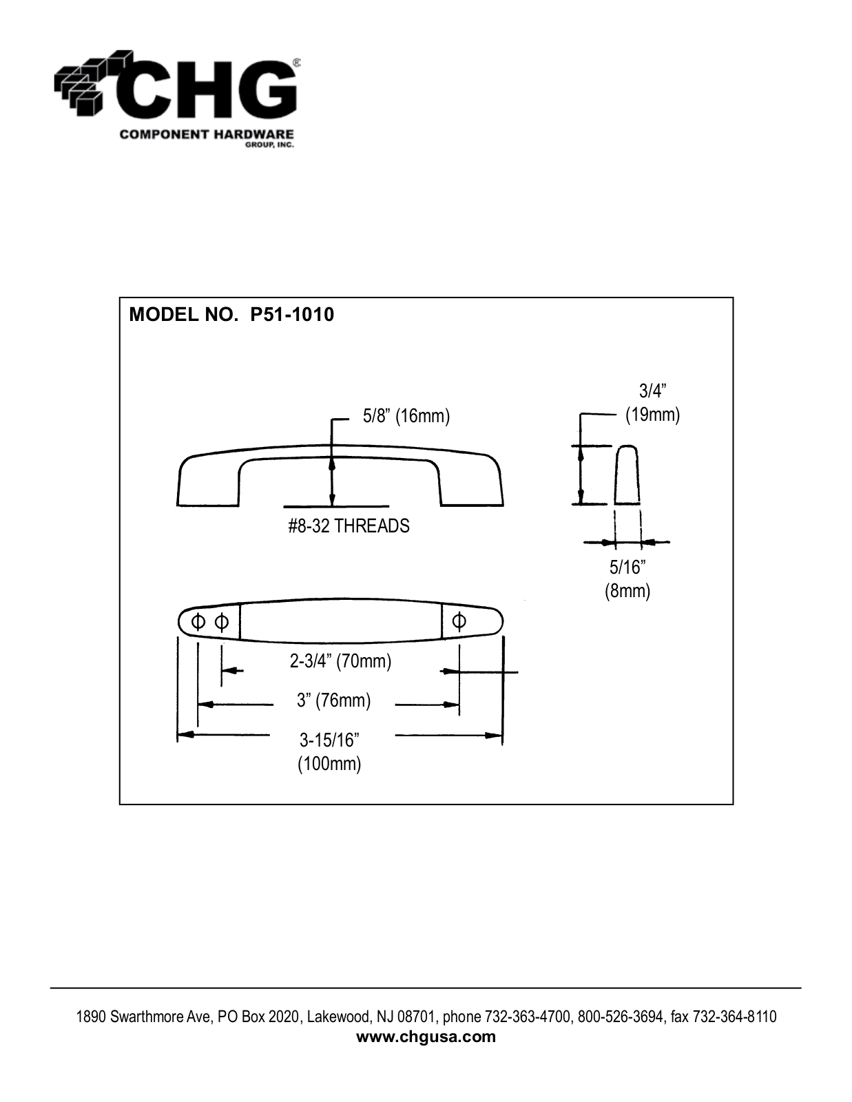 Component Hardware P51-1010 User Manual