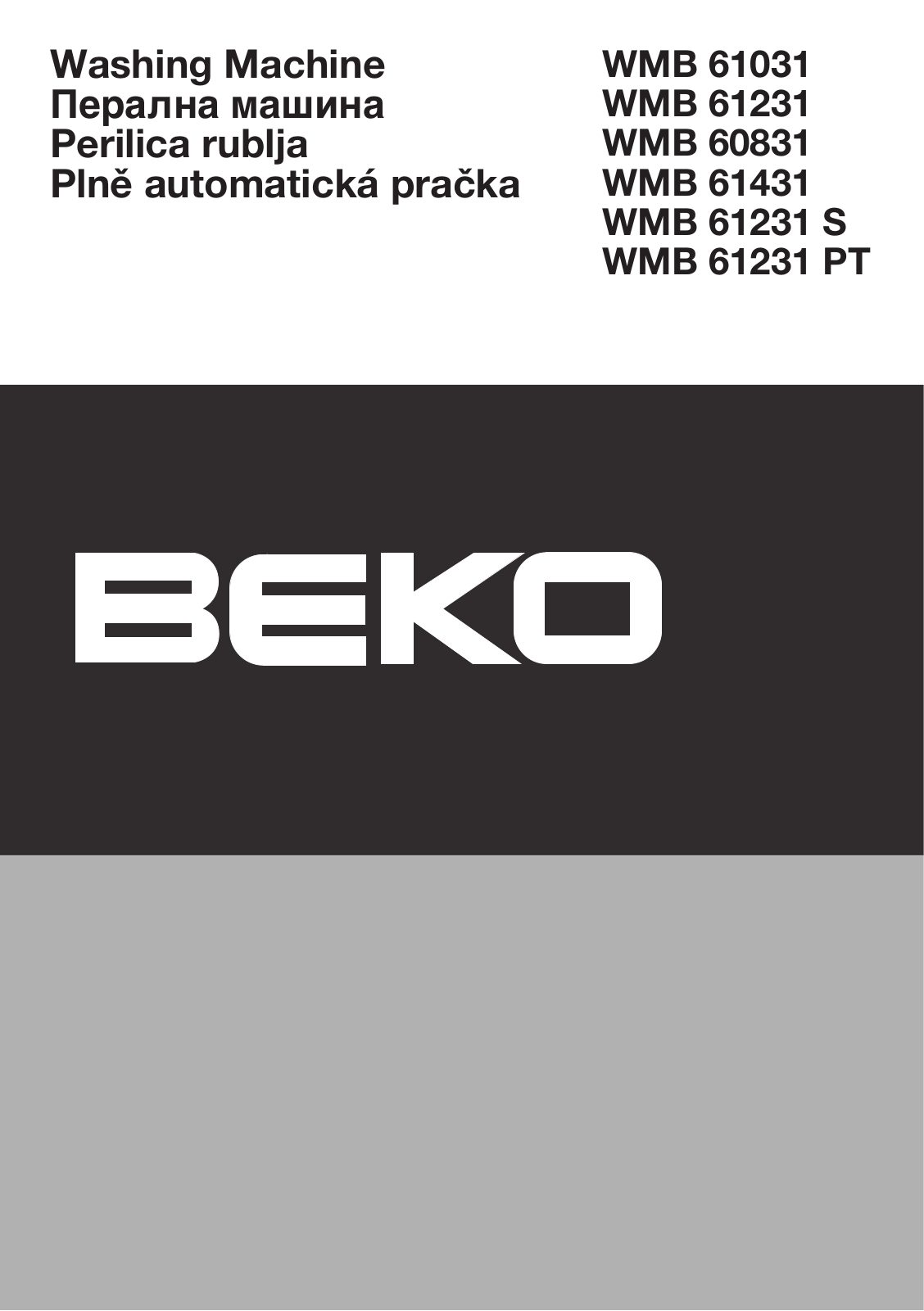 Beko WMB 51231 CS PT User Manual