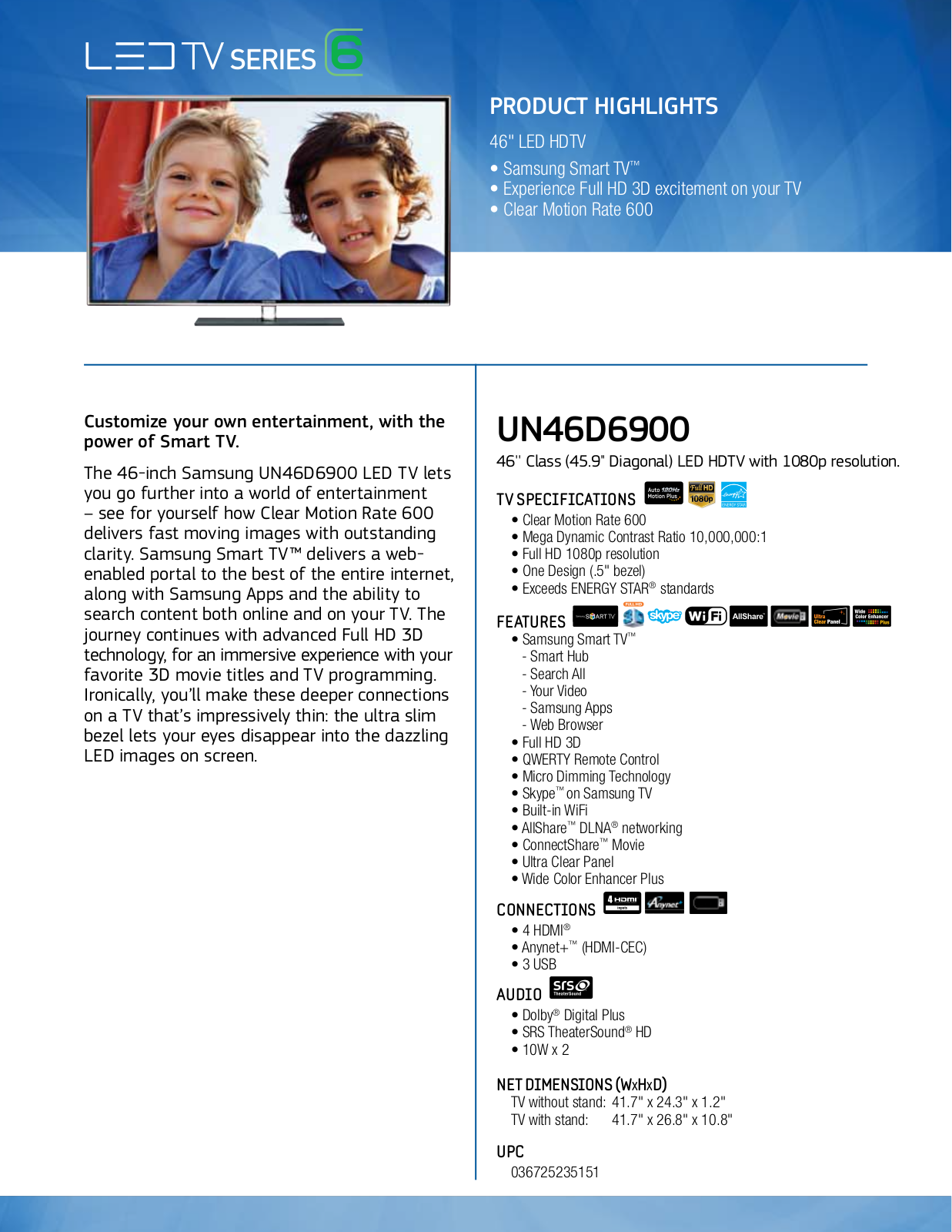 Samsung UN46D6900 User Manual