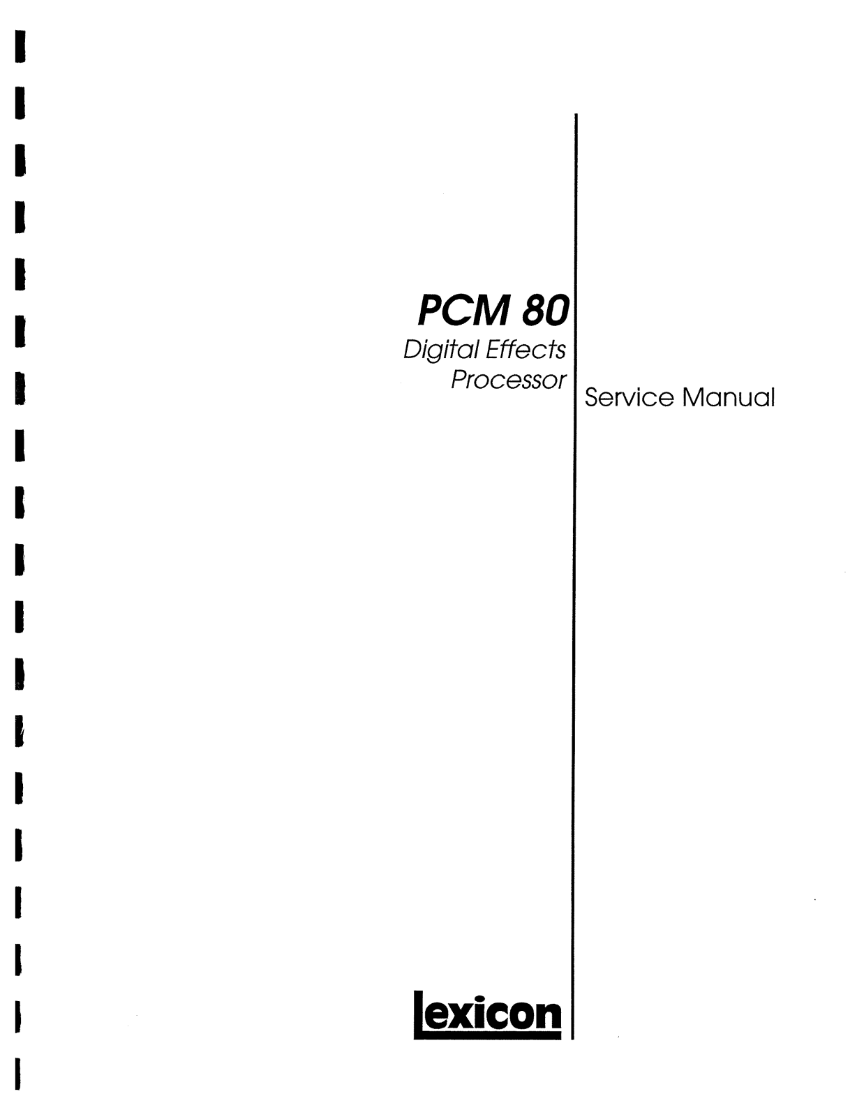 Lexicon PCM80 Schematic