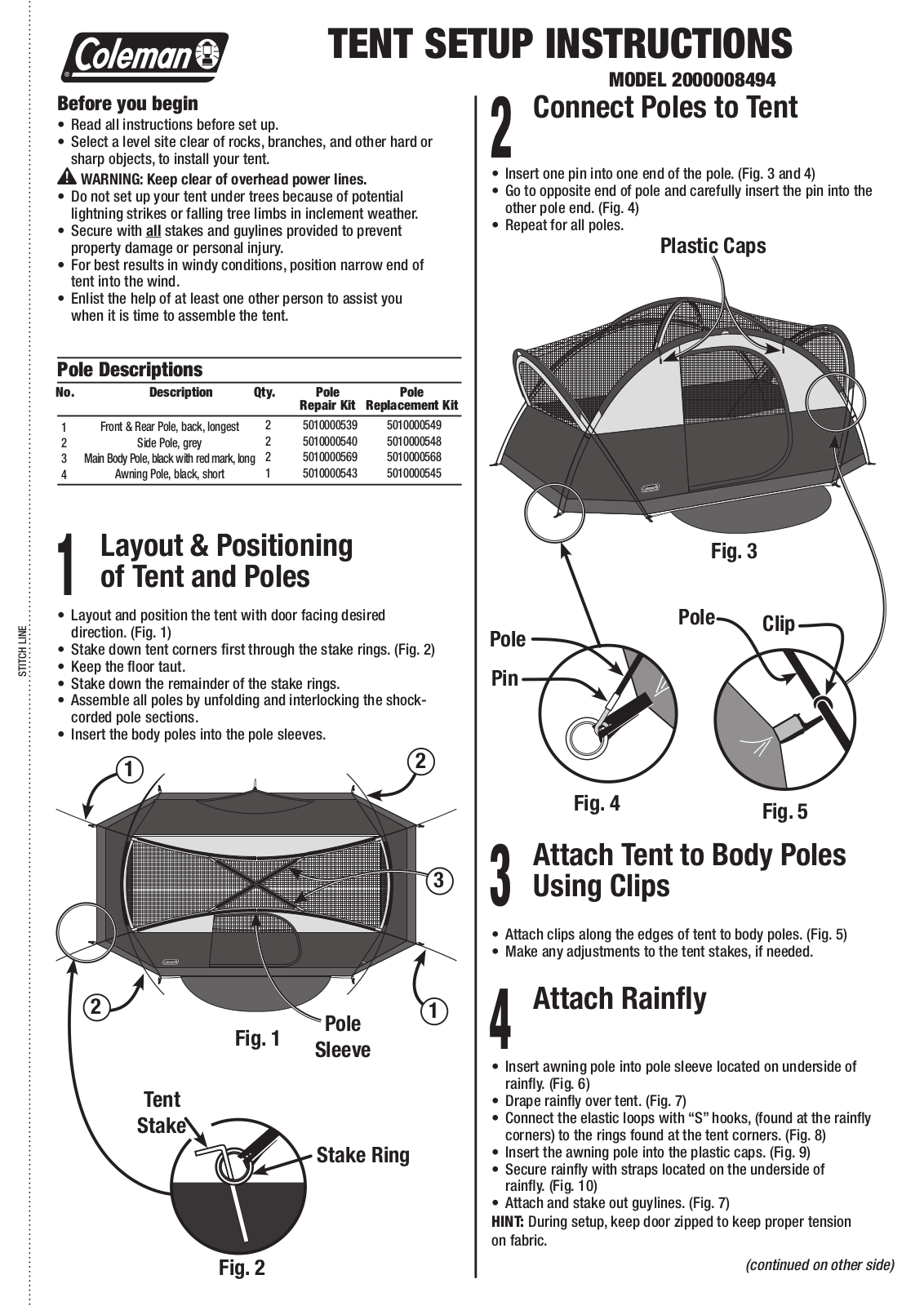 Coleman 2000008494 User Manual