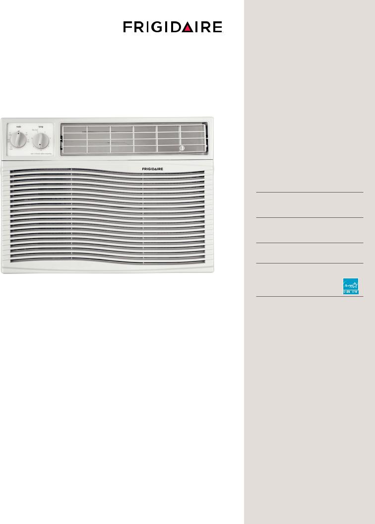 Frigidaire FFRA1211U1 Specification Sheet