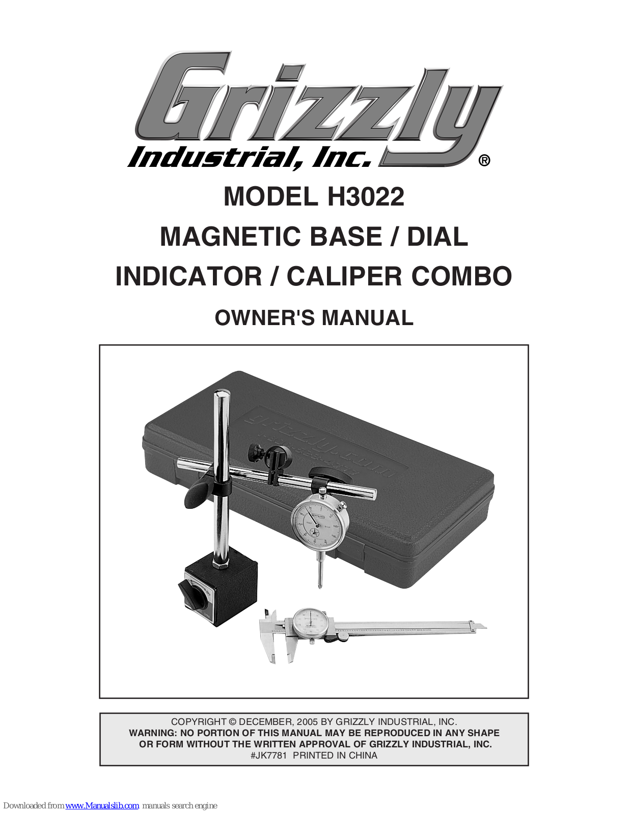 Gryzzly H3022 Owner's Manual