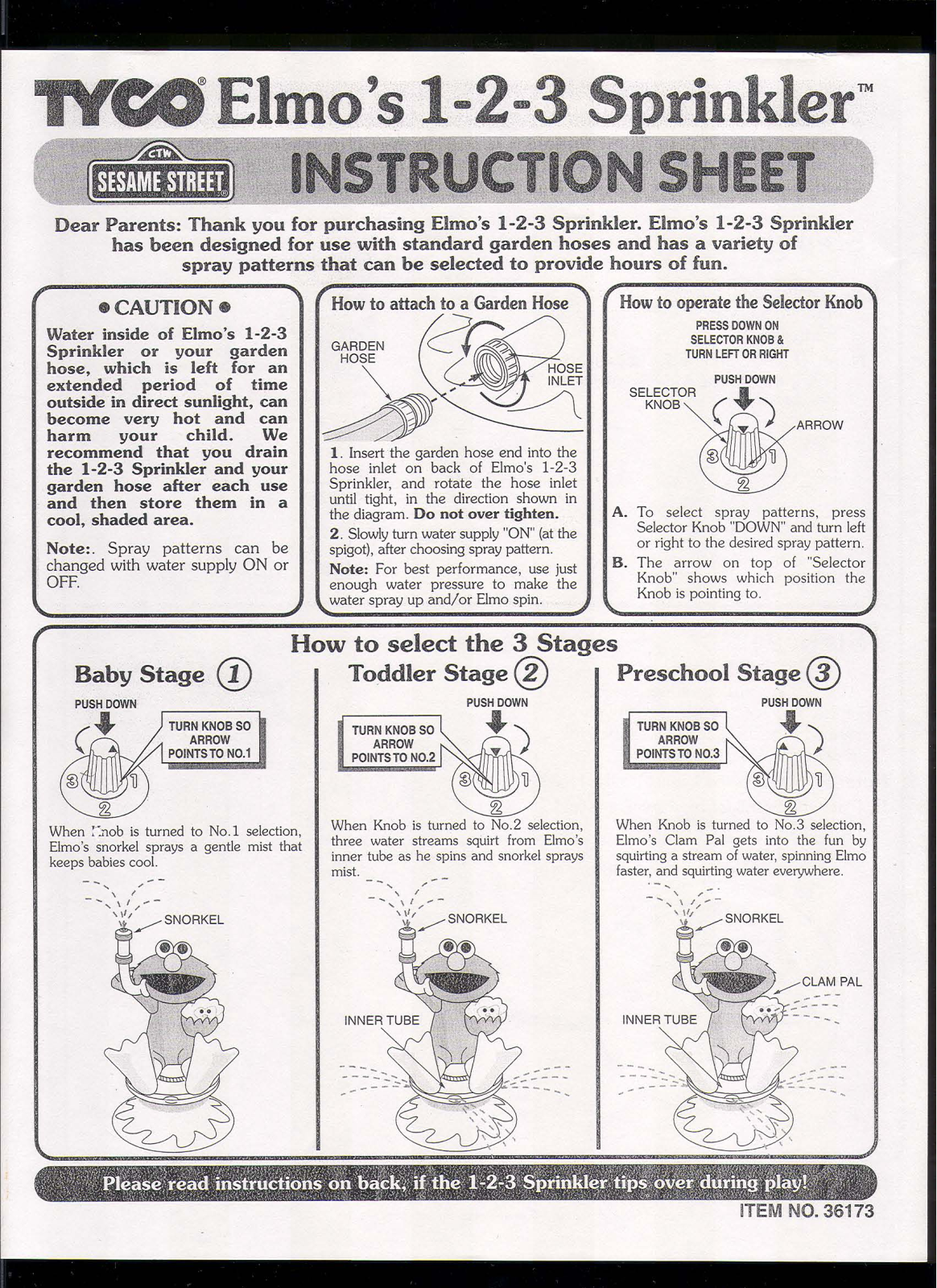 Fisher-Price 36173 Instruction Sheet