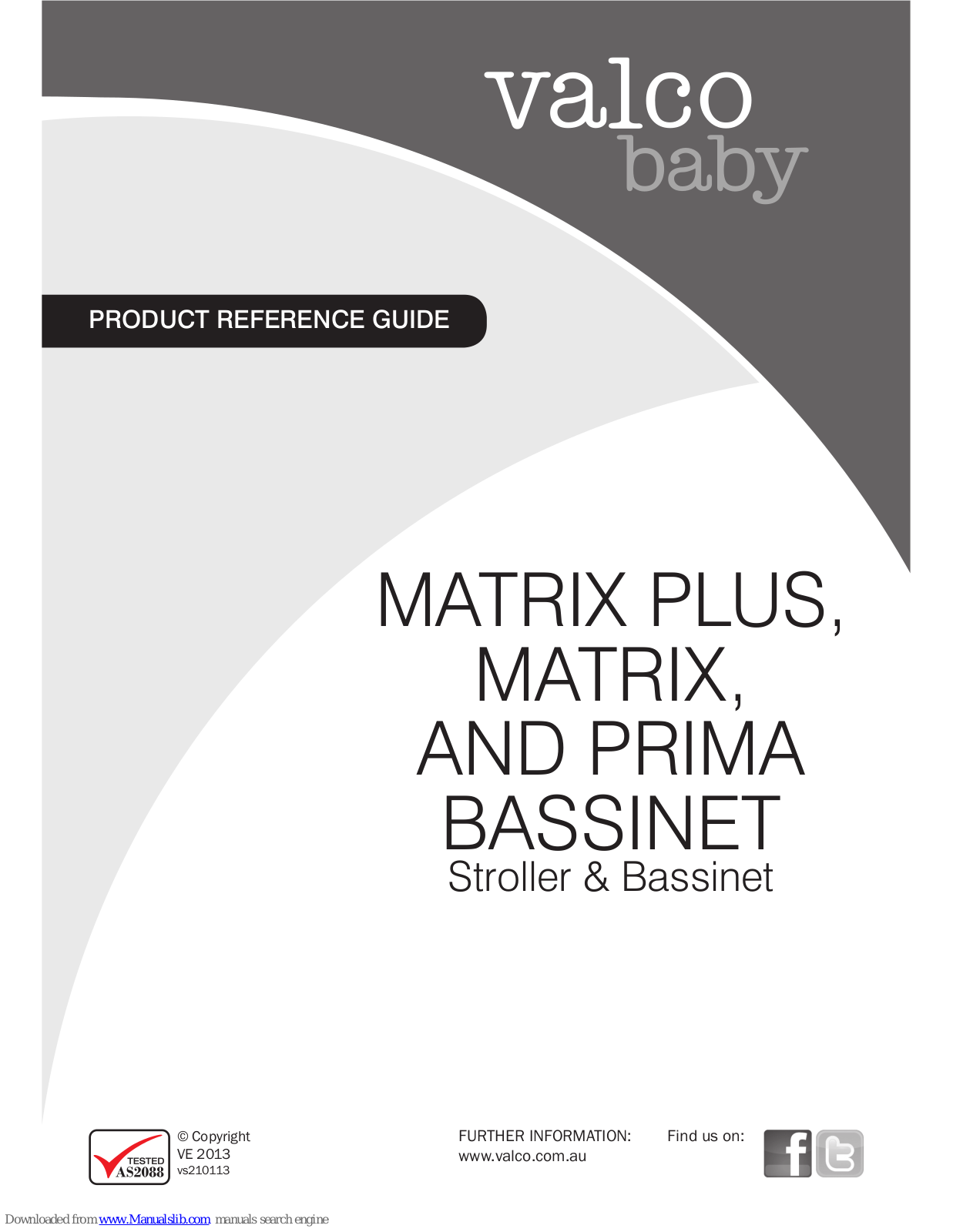 Valco baby MATRIX PLUS, MATRIX, PRIMA Product Reference Manual