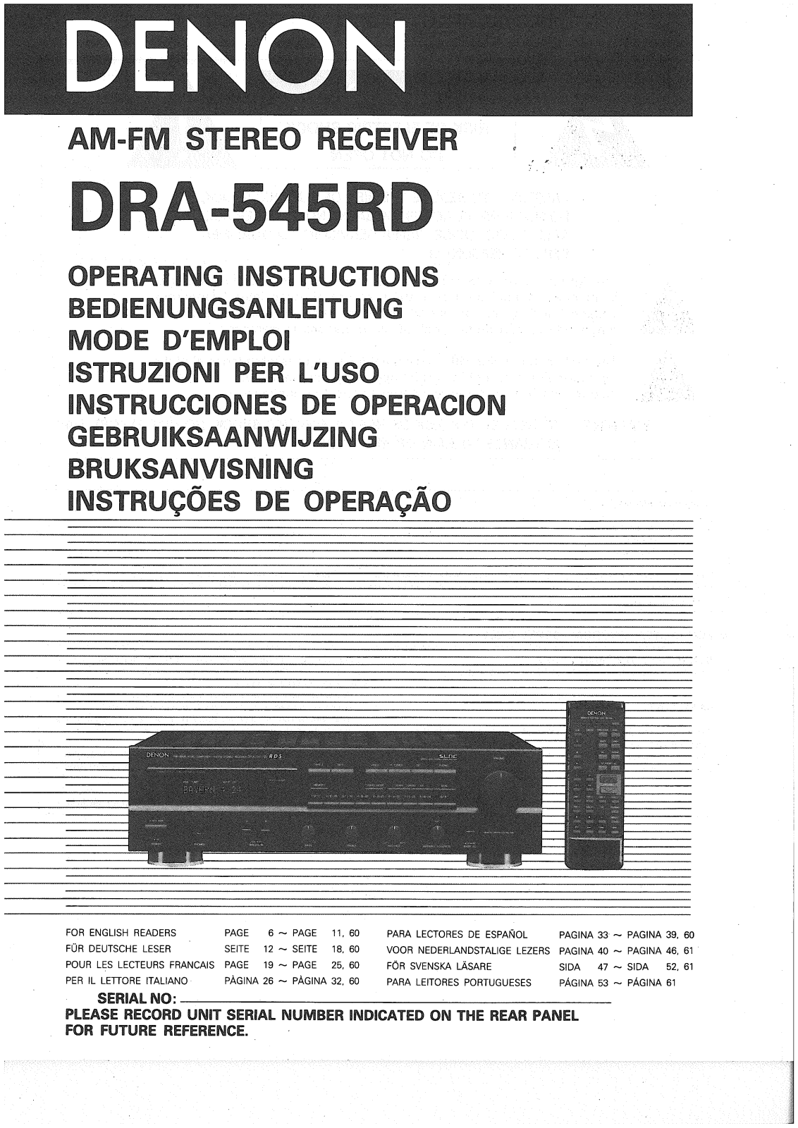 Denon DRA-545RD User Manual