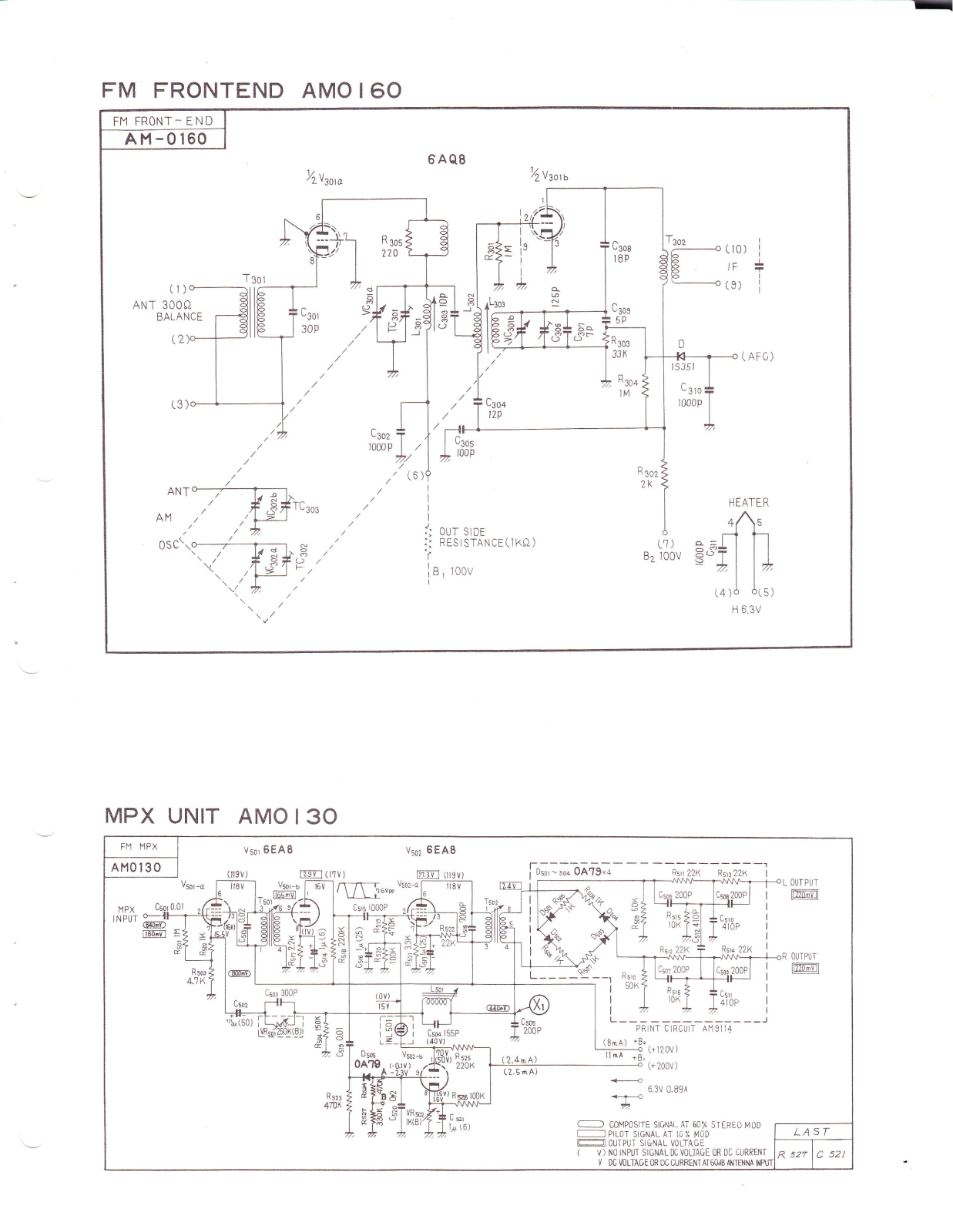 Pioneer AM-0160 Schematic