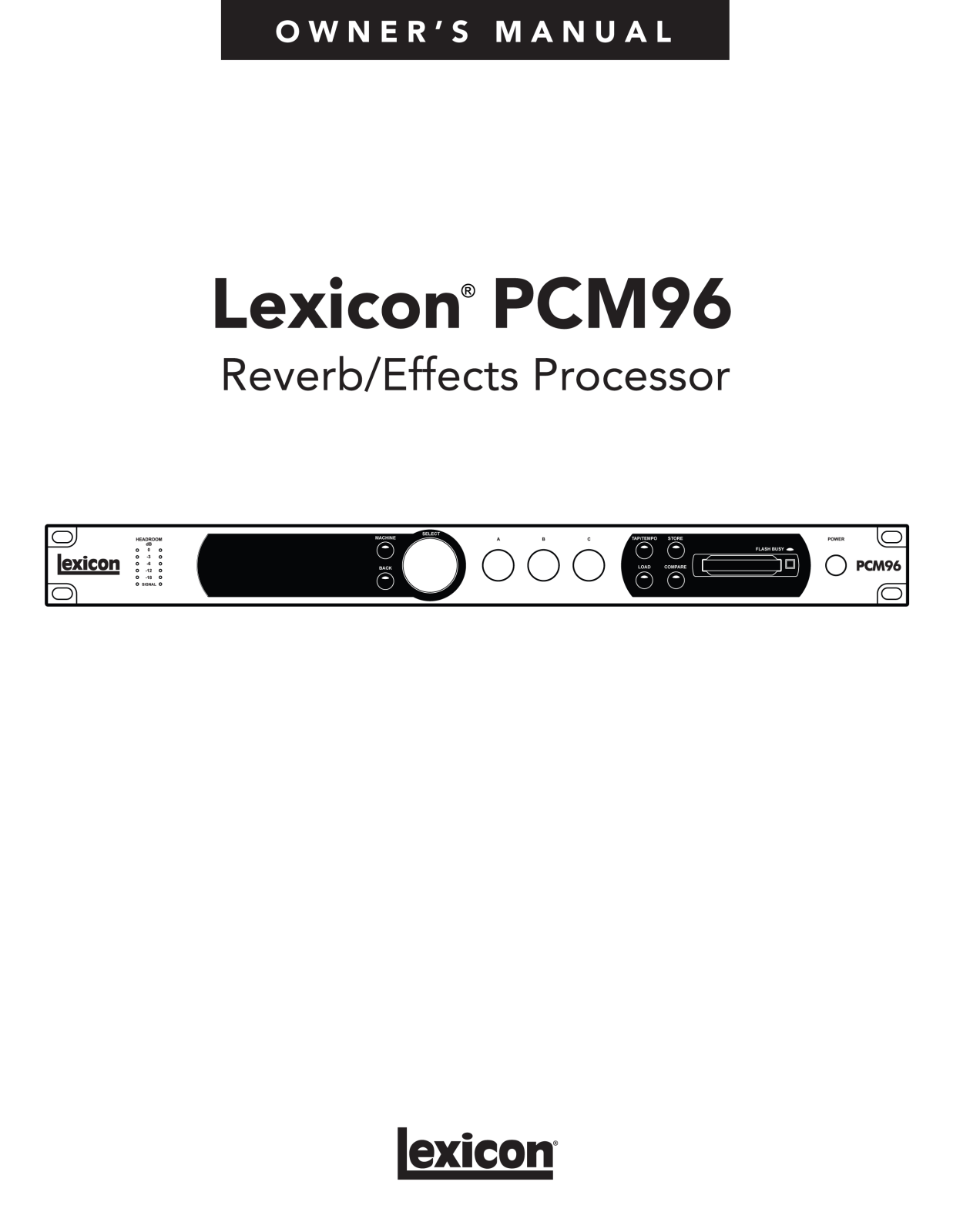 Lexicon PCM96 User Manual