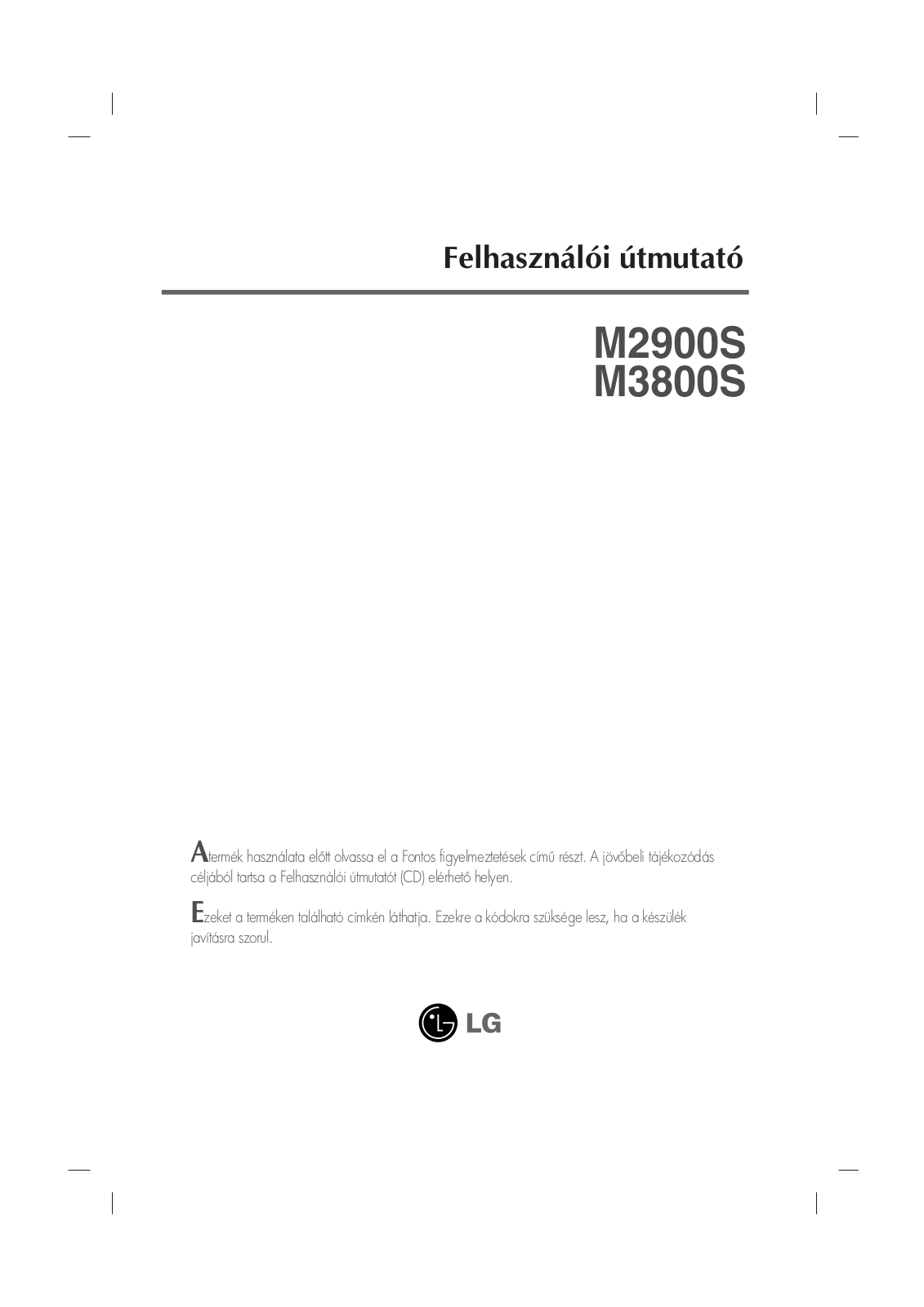 Lg M2900S User Manual