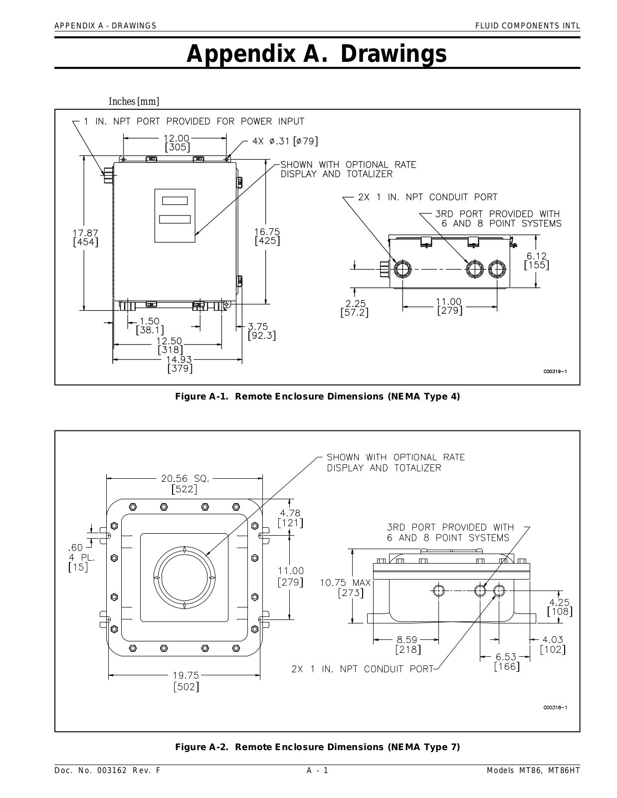 Fluid Components International MT86, MT86HT Drawings