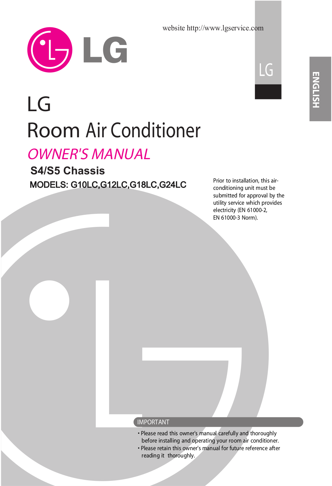 LG G18LC-N, G18LC-U Owner’s Manual