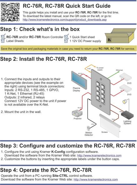 Kramer Electronics RC-78R User Manual