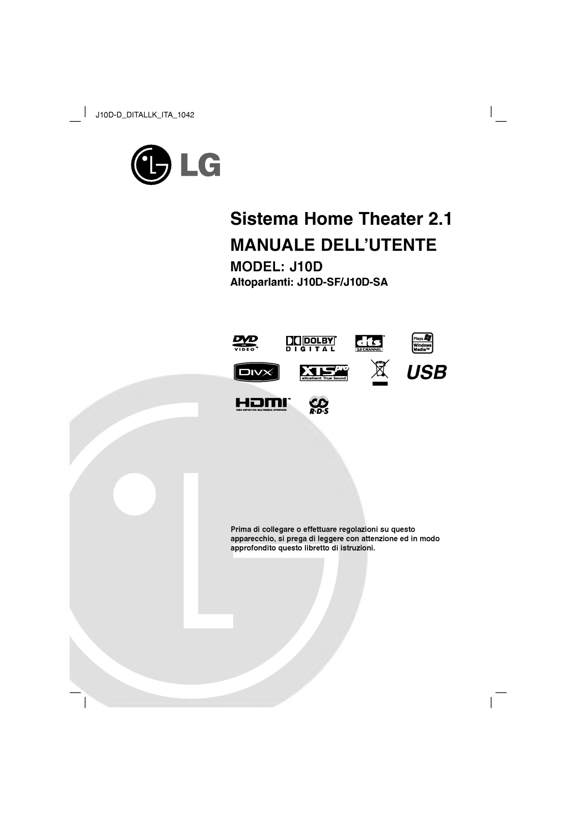 Lg J10D User Manual