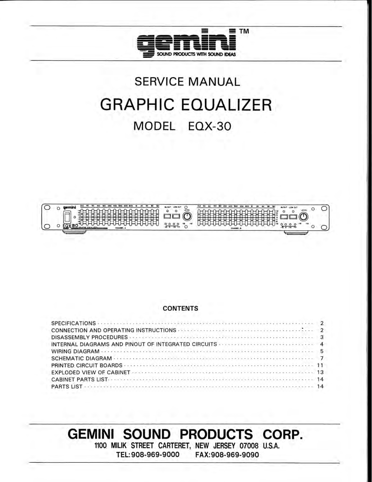 Gemini EQX-30 User Manual