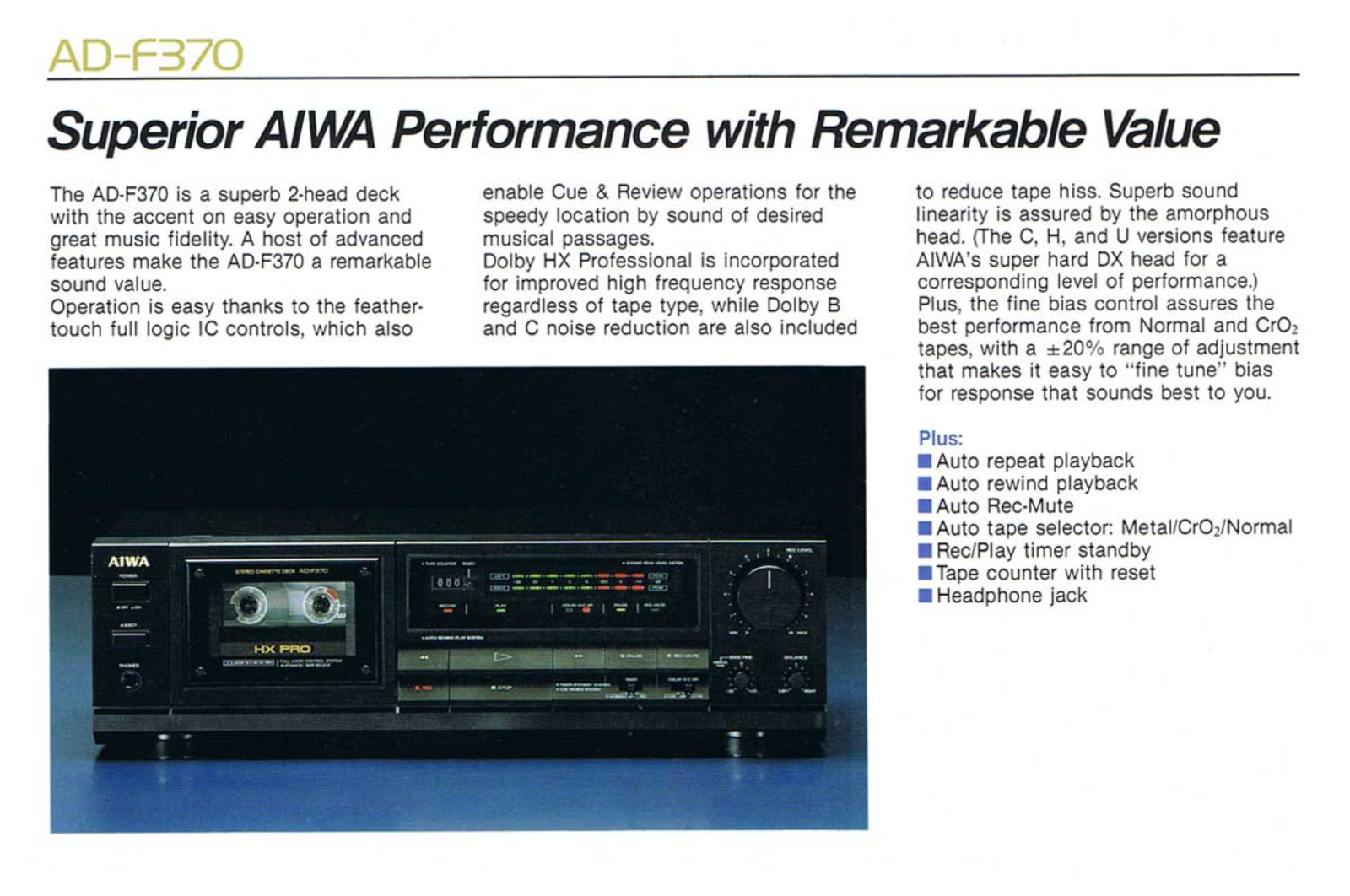 Aiwa ADF-370 Brochure