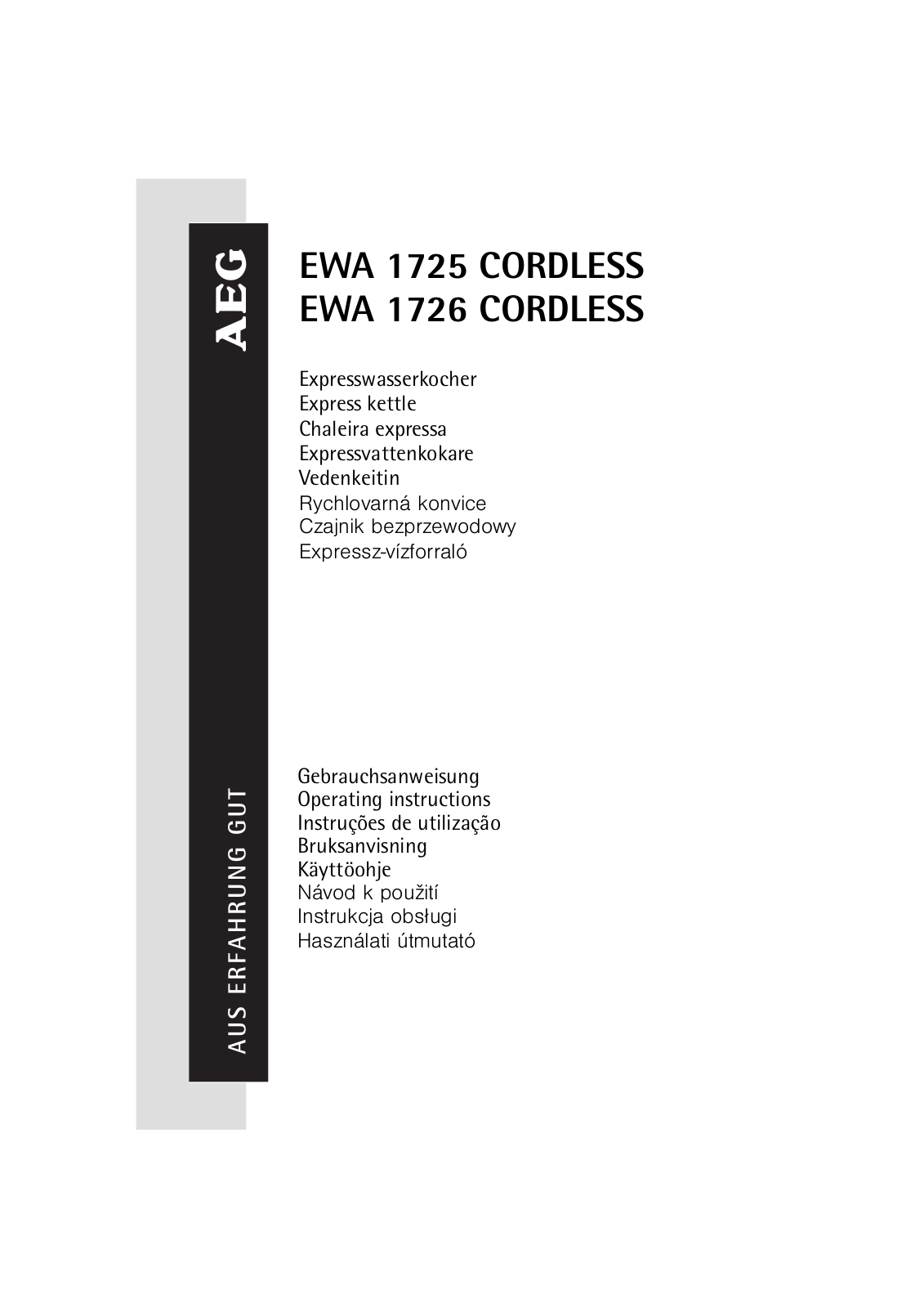 AEG EWA1725, EWA1726 User Manual