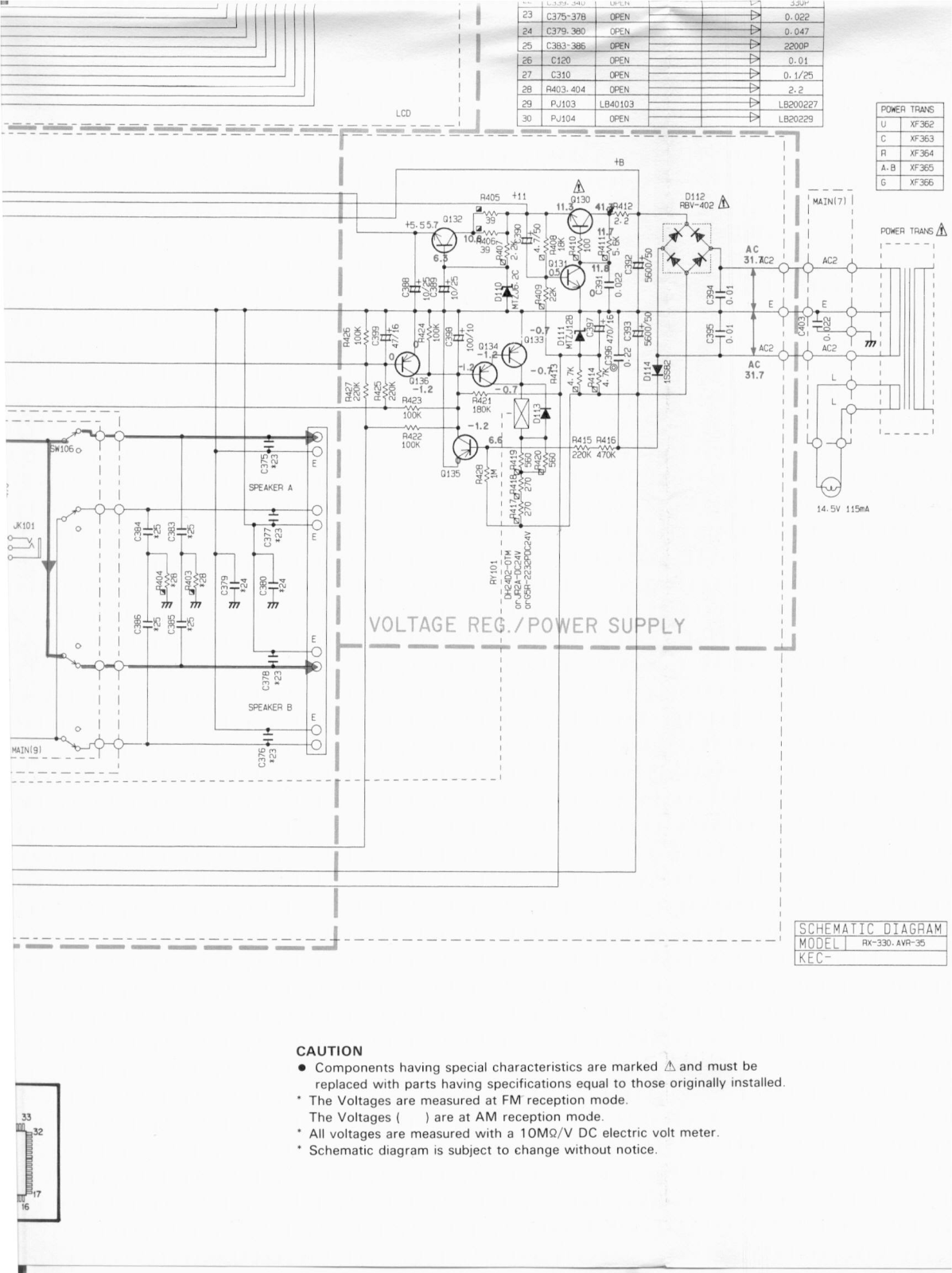 Yamaha RX-330 Schematic