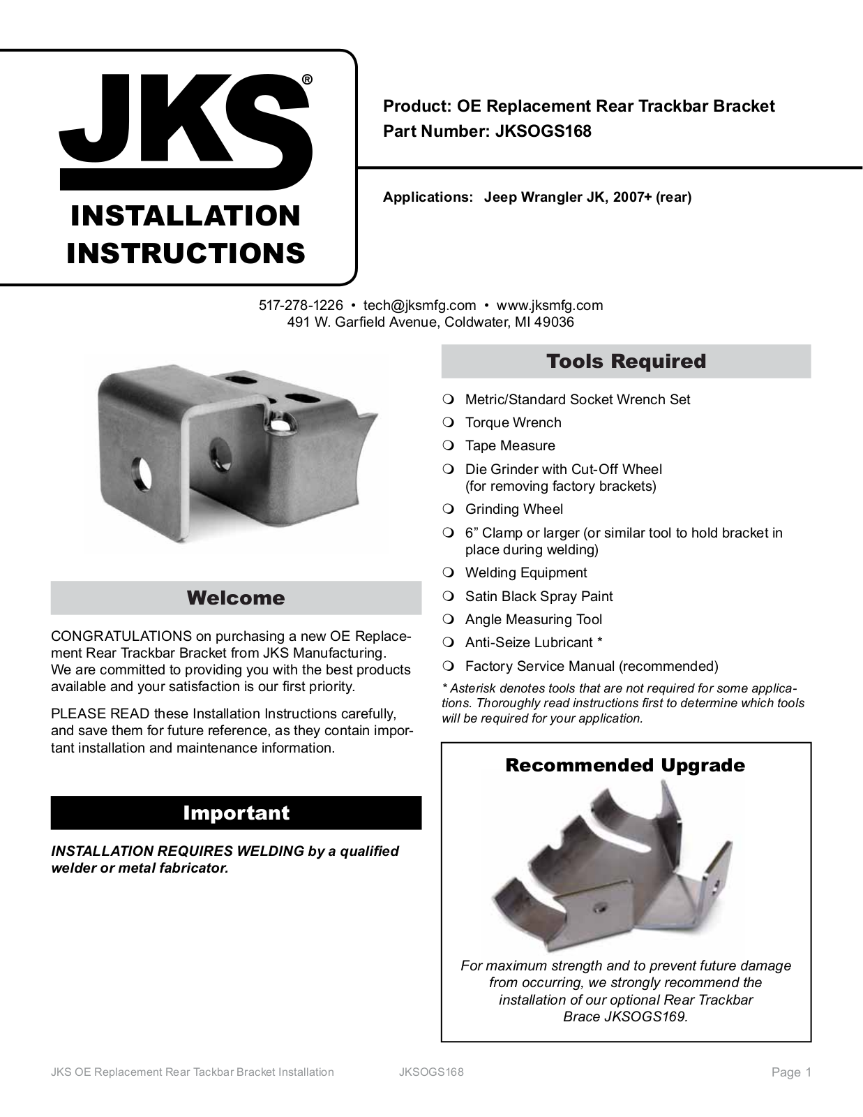 JKS OGS168 User Manual