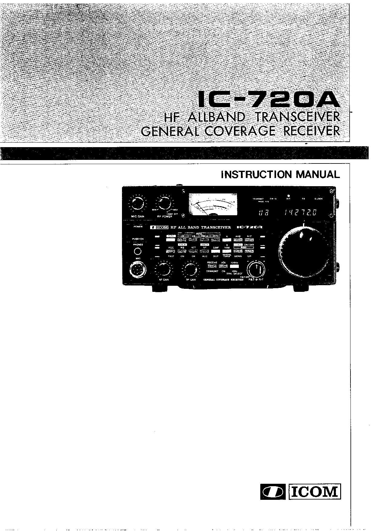 Icom IC-720A User Manual