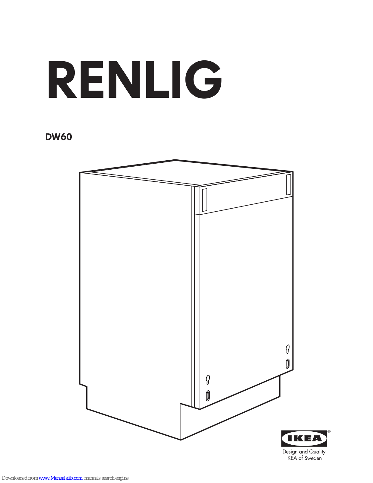 IKEA RENLIG DW60, RENLIG DWTI160, Lagan DW60 Setup Manual - ManualMachine.com