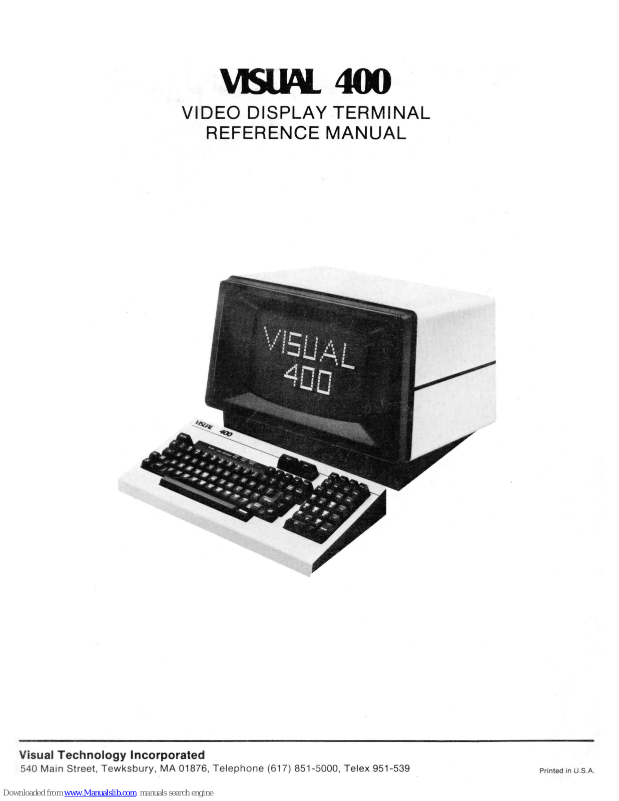 Visual Technology VISUAL 400 Reference Manual - ManualMachine.com