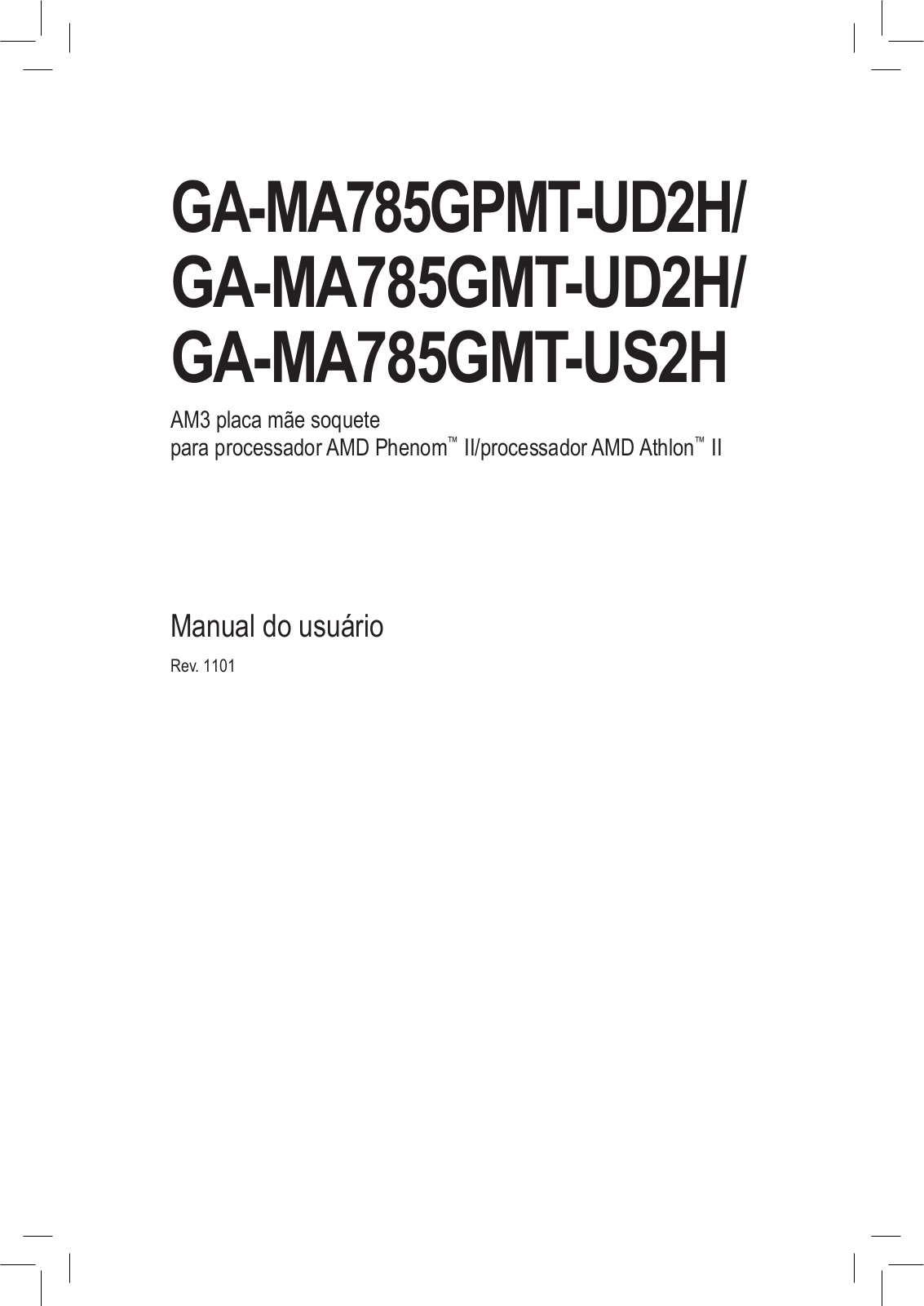 Gigabyte GA-MA785GMT-UD2H, GA-MA785GPMT-UD2H, GA-MA785GMT-US2H User Manual