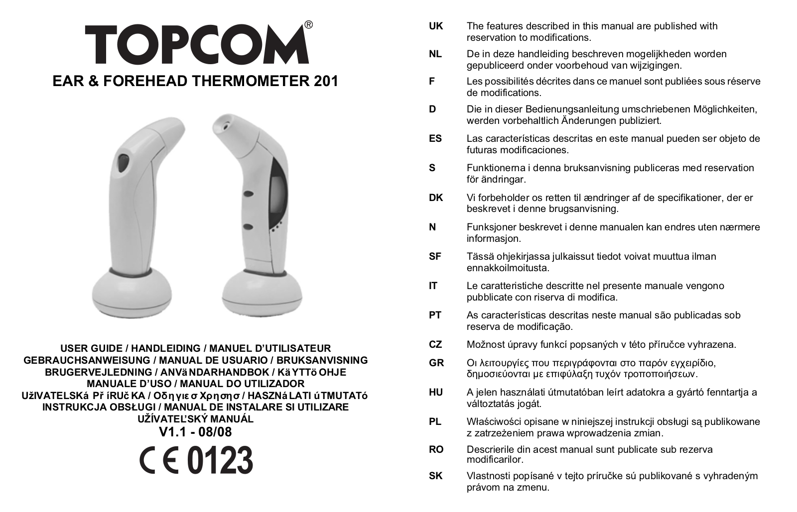 Topcom CE0123 User Manual