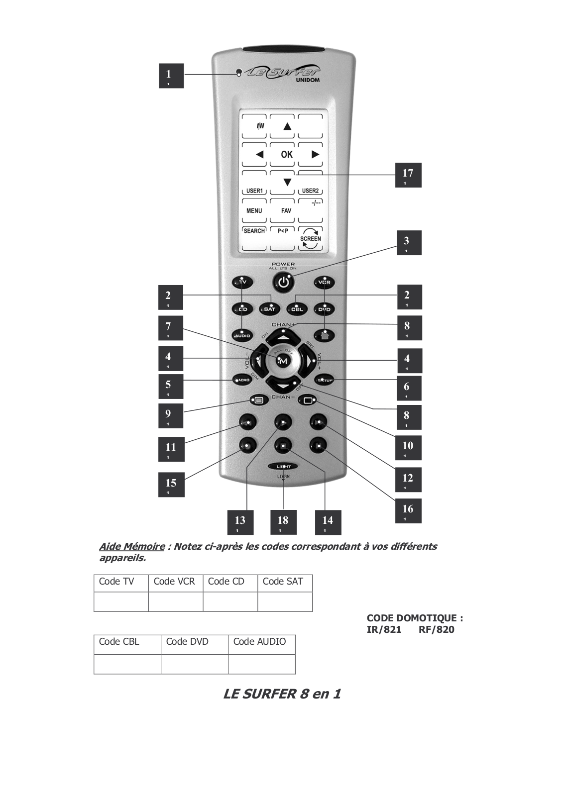 X10 LE SURFER 8 EN 1 User Manual