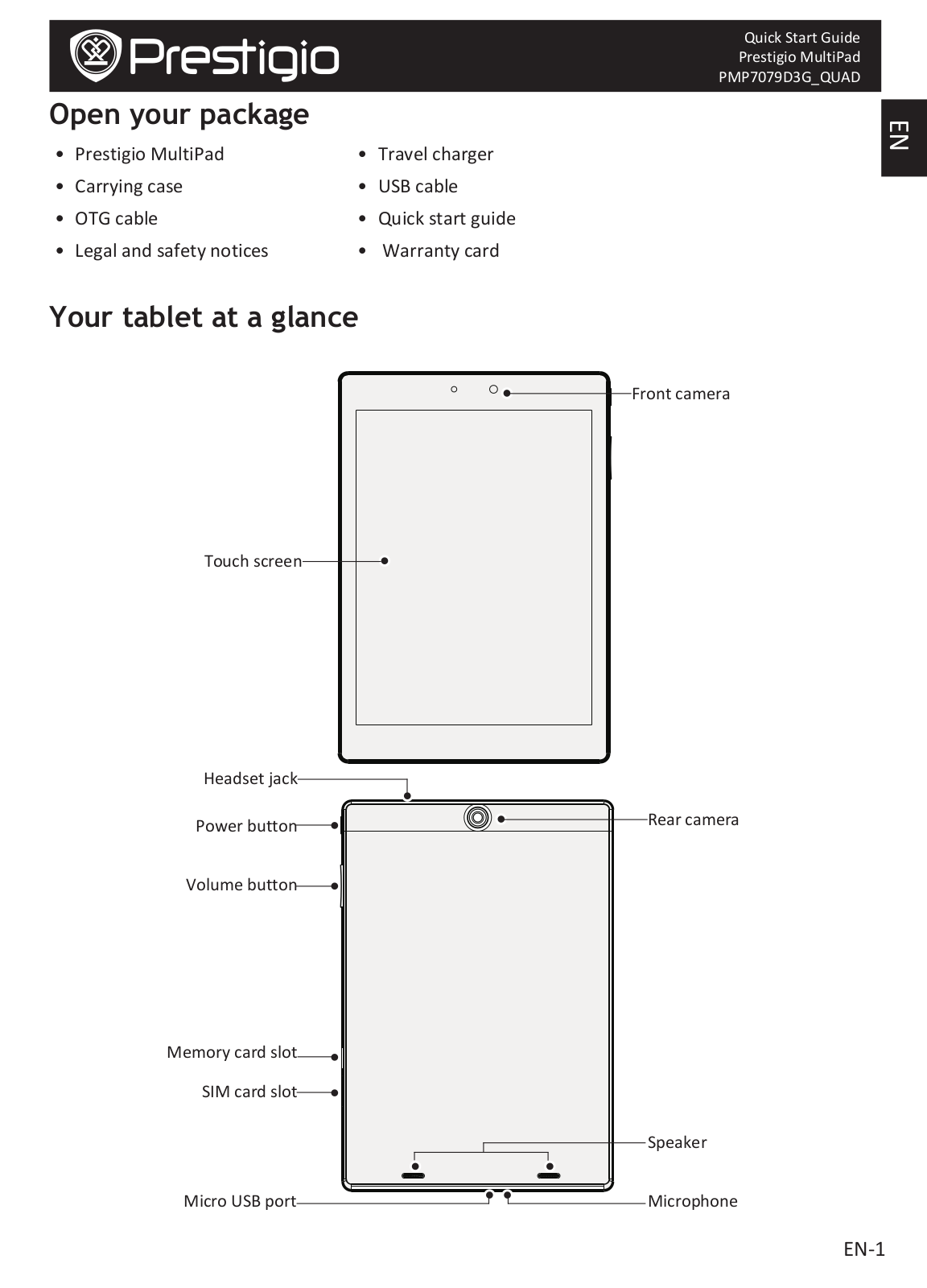 Prestigio P7079D User Manual