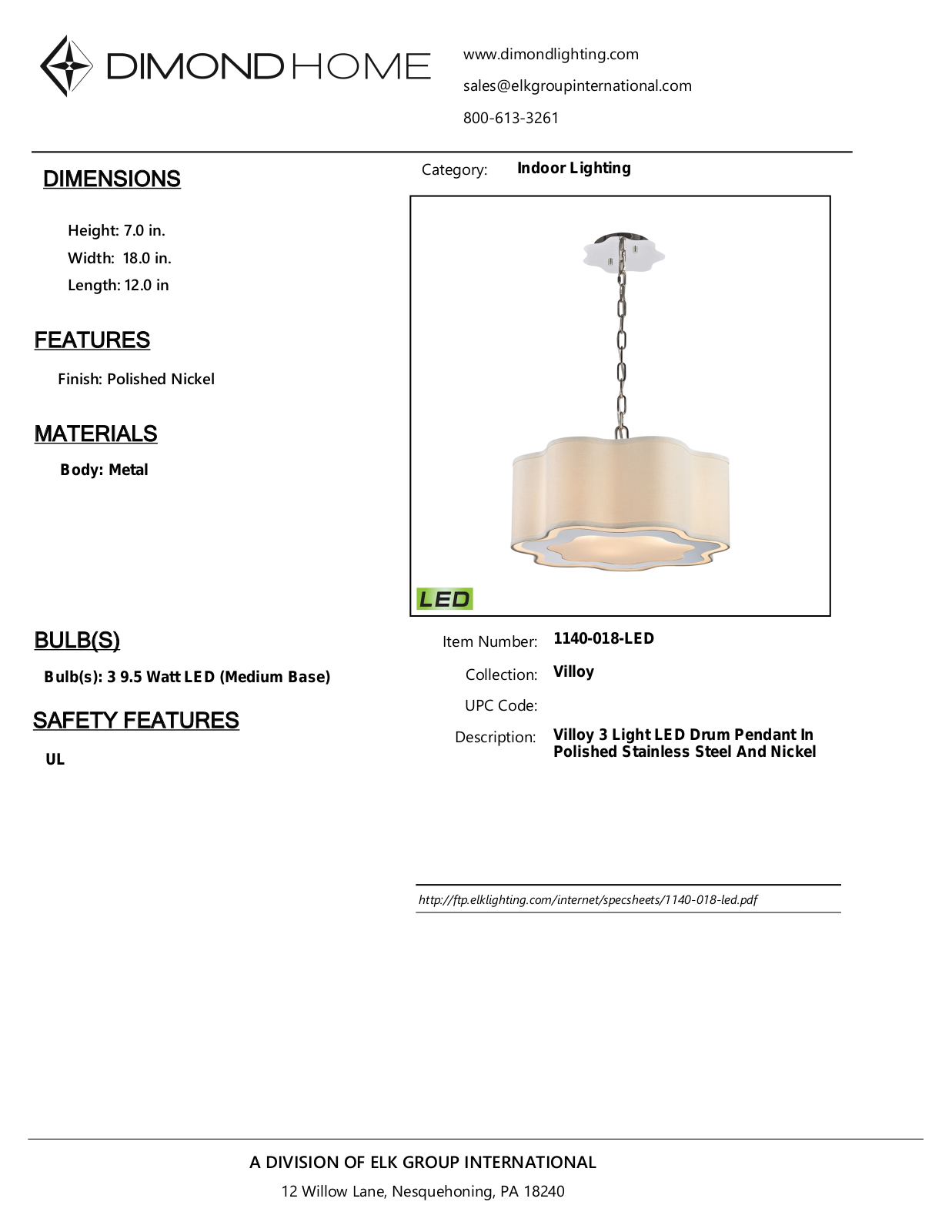 ELK Home 1140018LED User Manual