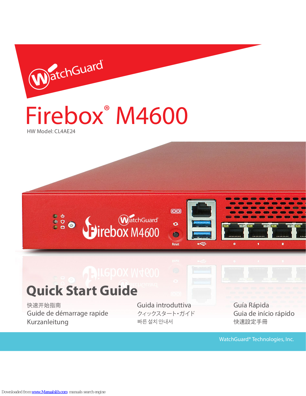 Watchguard Firebox M4600, Firebox M5600 Quick Start Manual