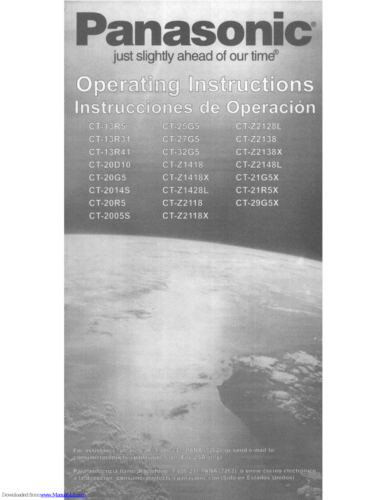 Panasonic CT-20D11, CT-13R42, CT-13R32, CT-25G5, CT-13R5 Operating Instructions Manual