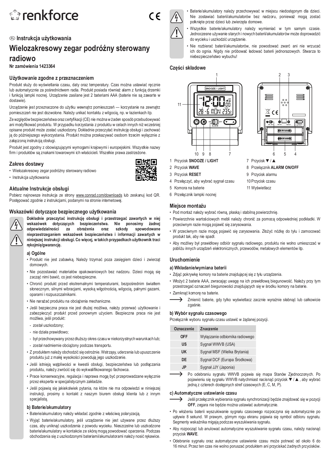 Renkforce 1423364 Operating Instructions