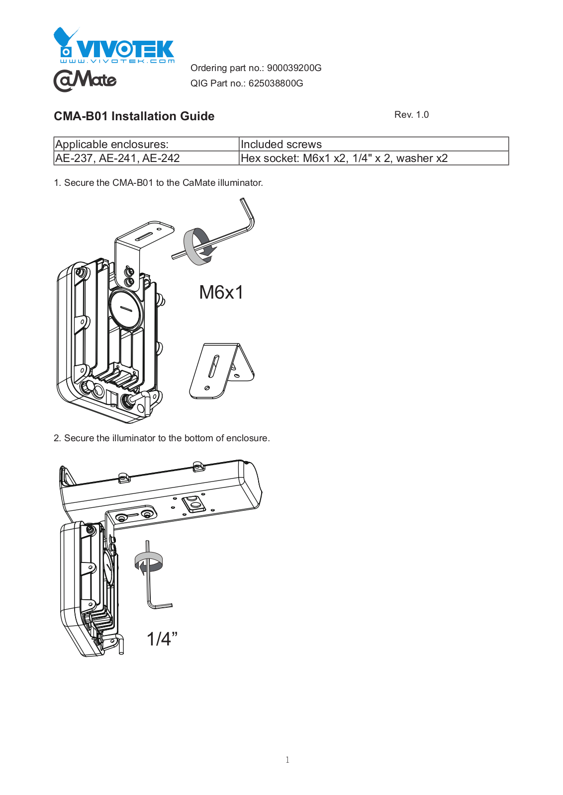 Vivotek CMA-B01 Installation Guide