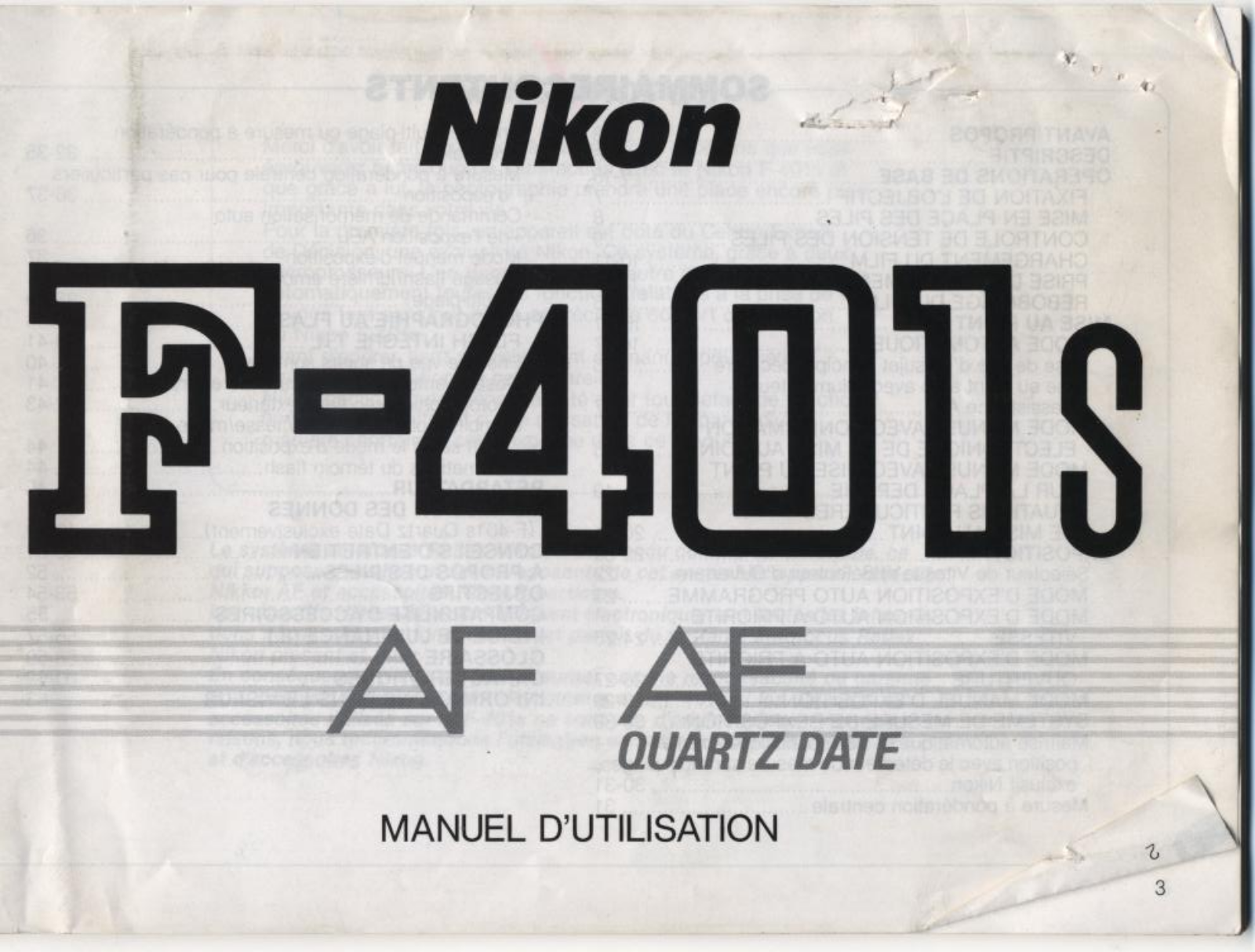 NIKON F401 User Manual