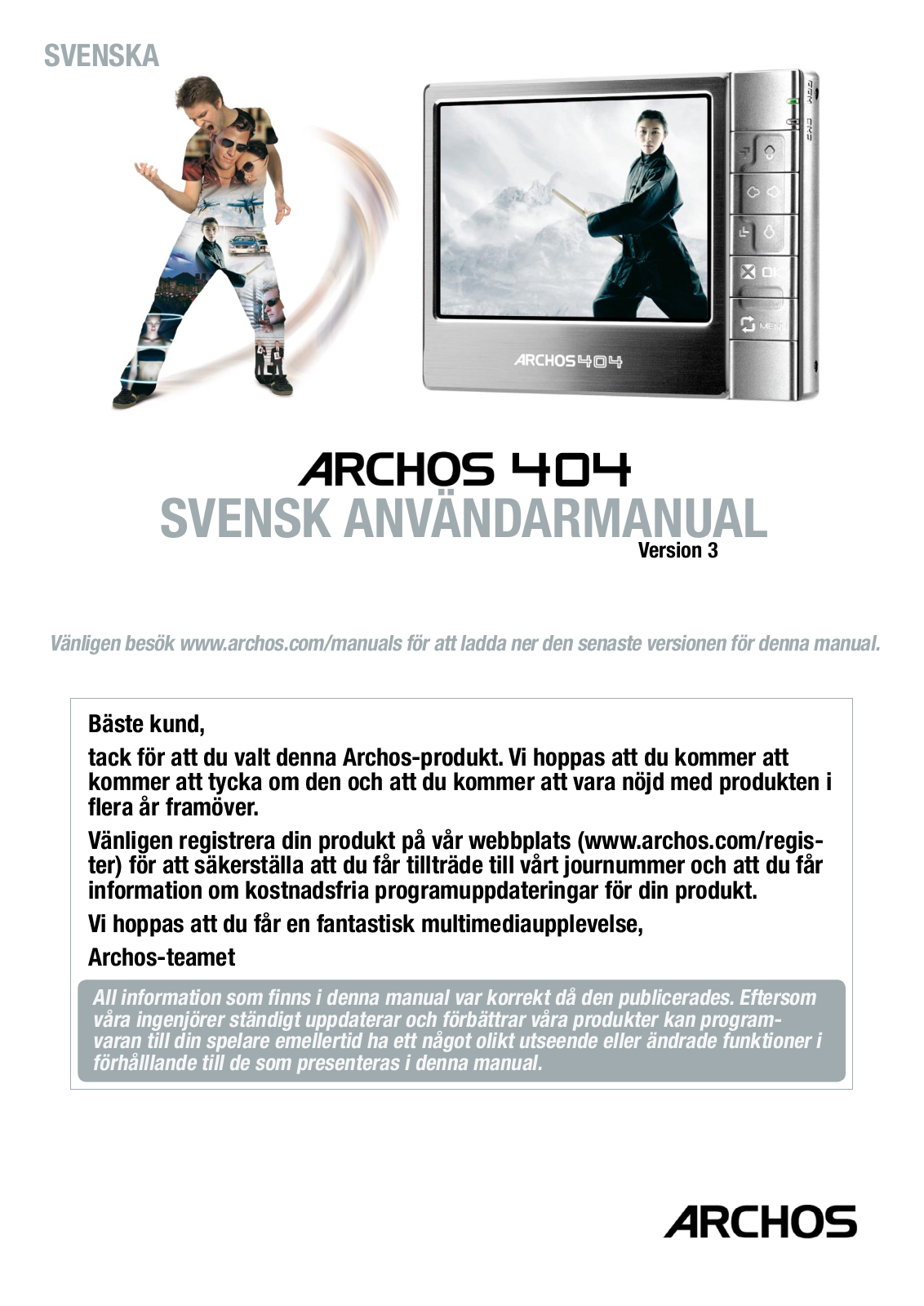 Archos 404 User Manual