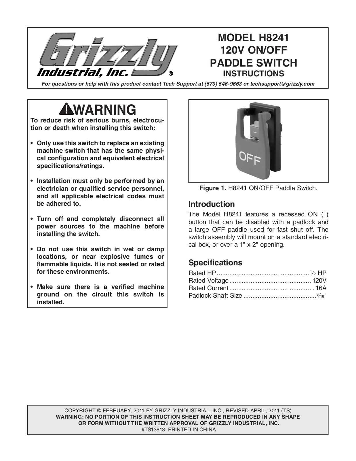 Grizzly H8241 User Manual 2