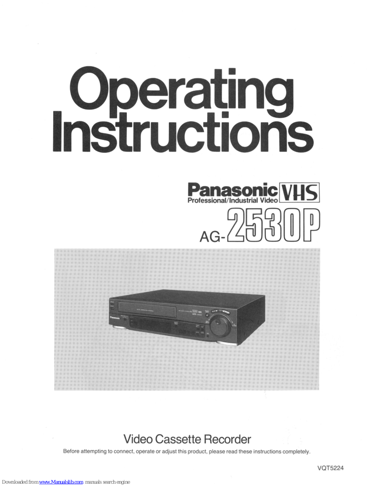 Panasonic AG-2530P, AG2530 User Manual