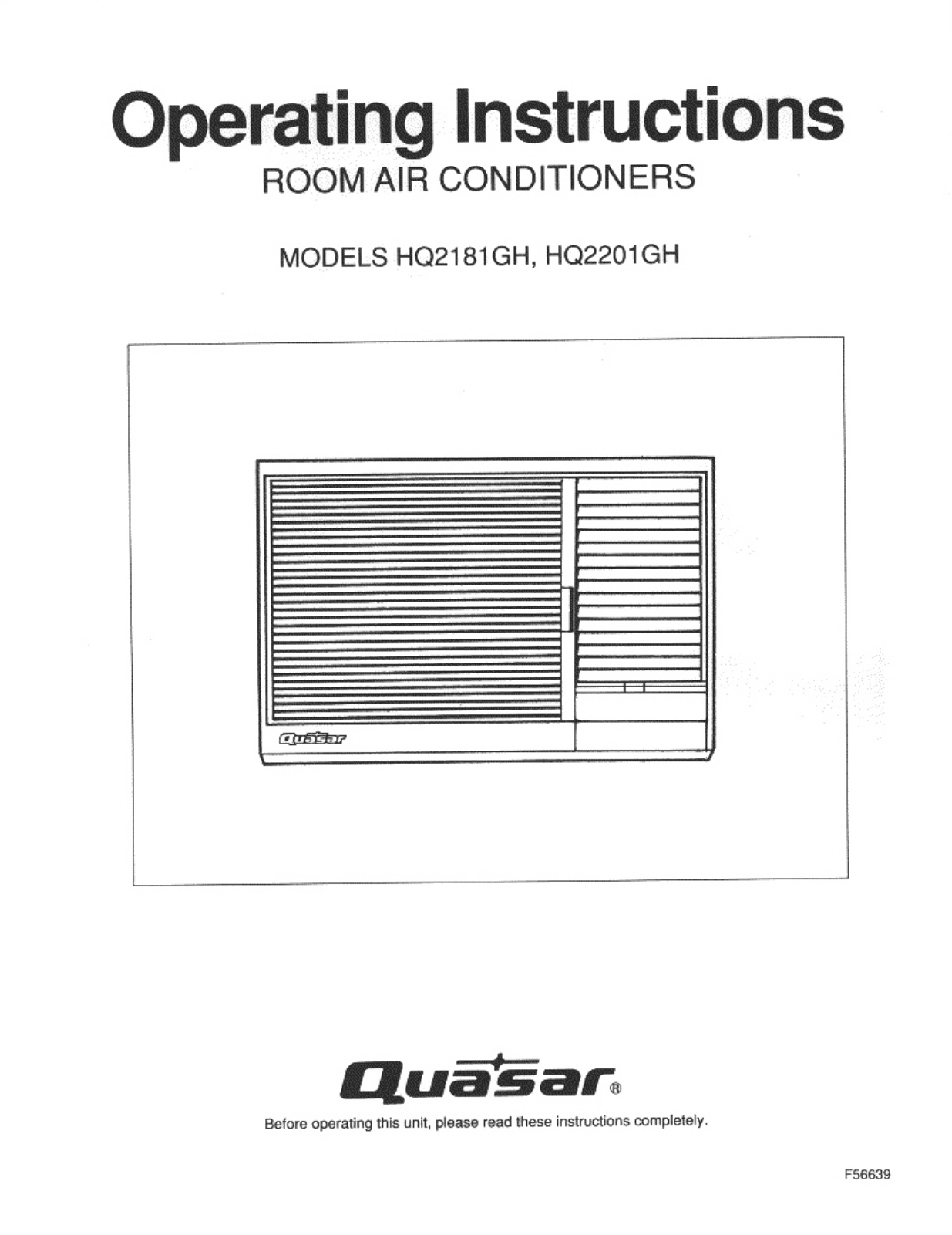 Panasonic HQ-2201GH, HQ-2181GH User Manual