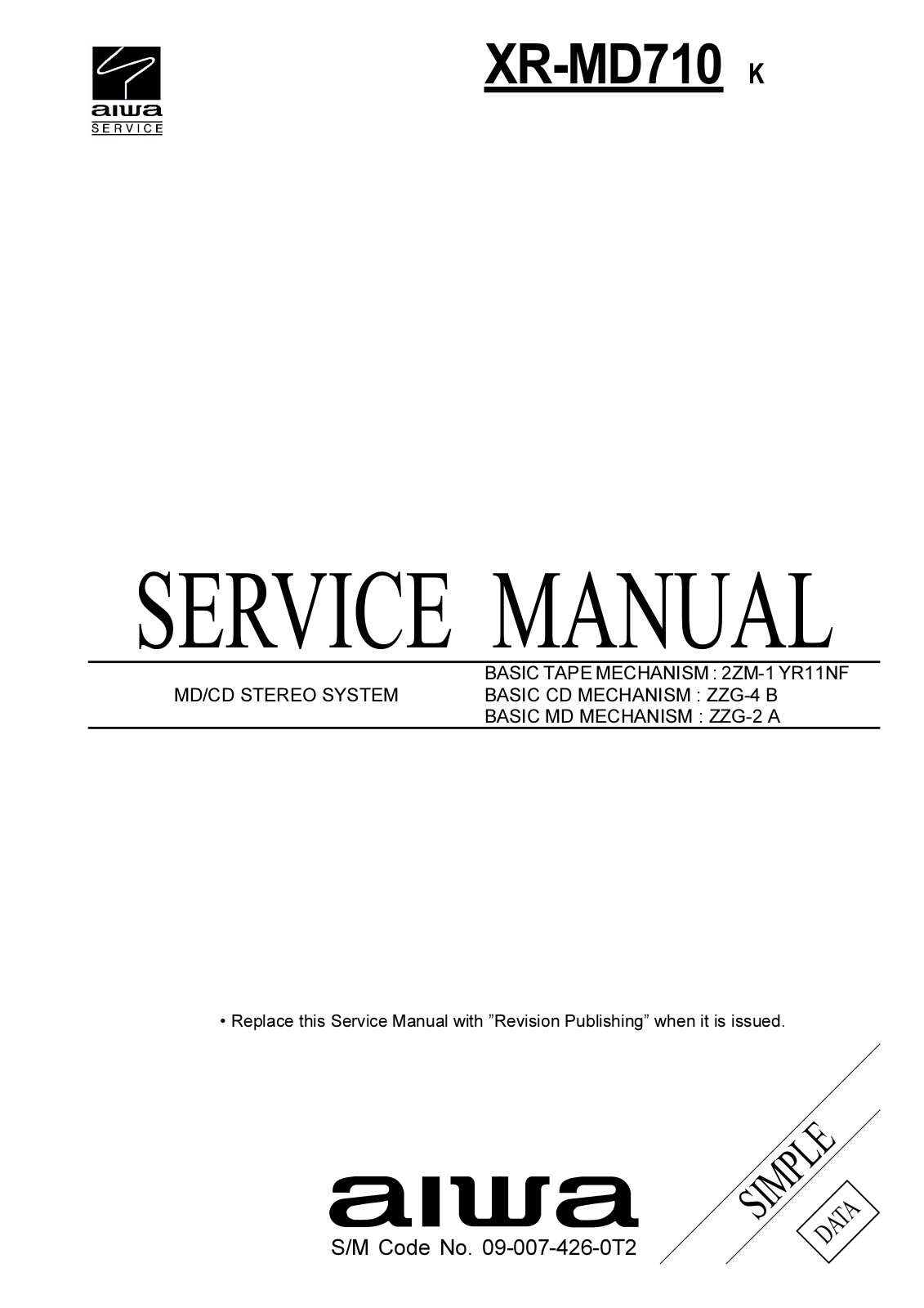 Aiwa XR-MD710 K Service Manual