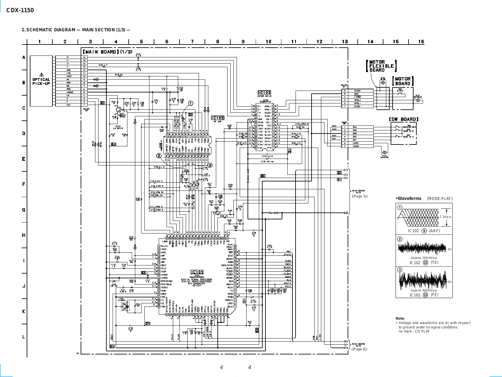 Sony CDX-1150 Schematic