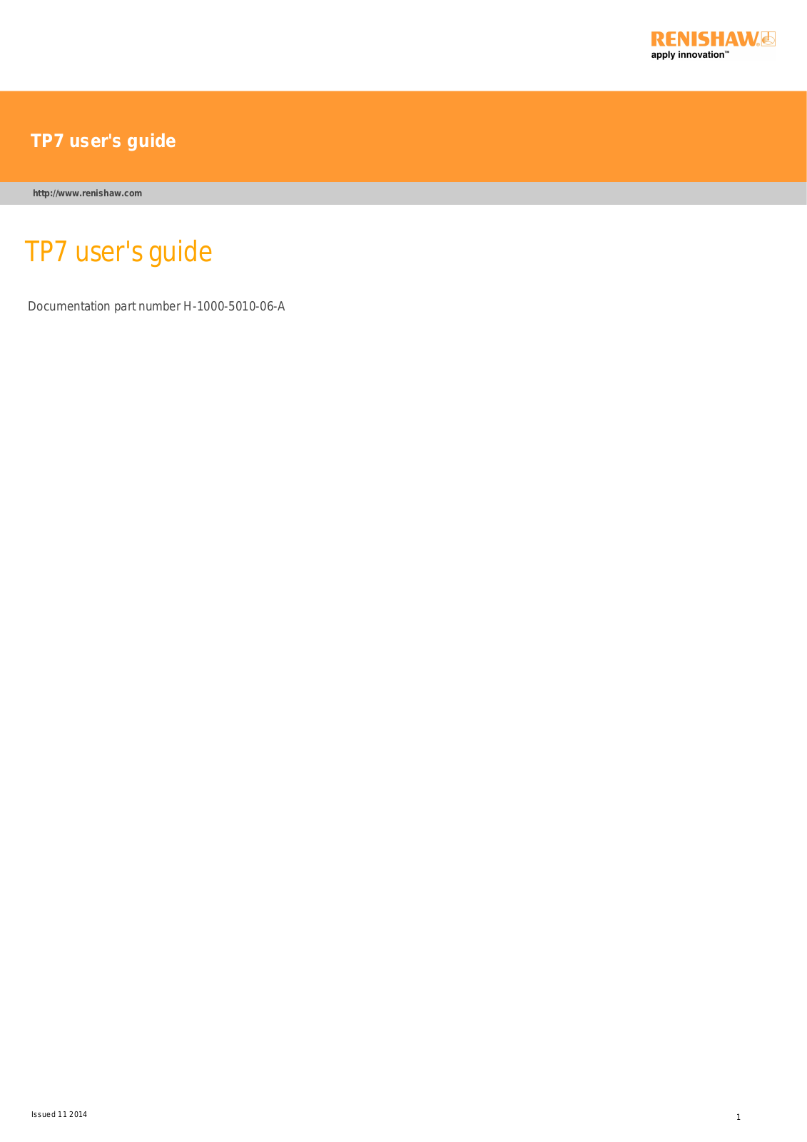 renishaw TP7 Users Guide