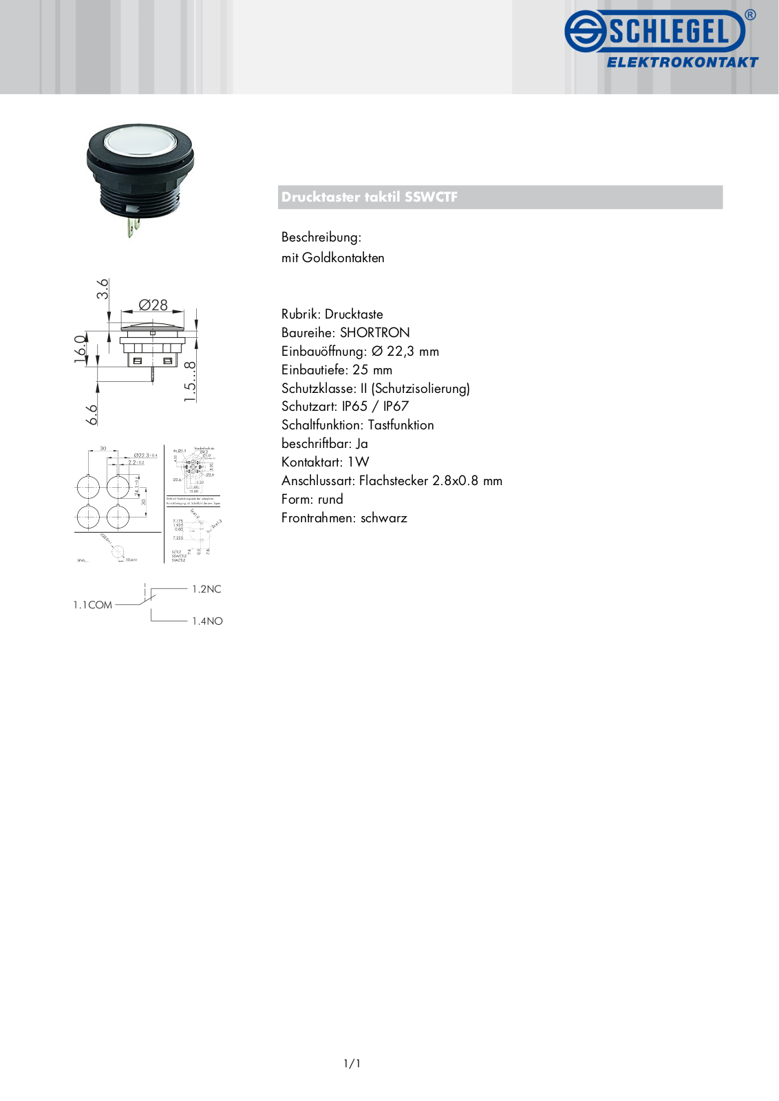 SCHLEGEL SSWCTF Datasheet - ManualMachine.com