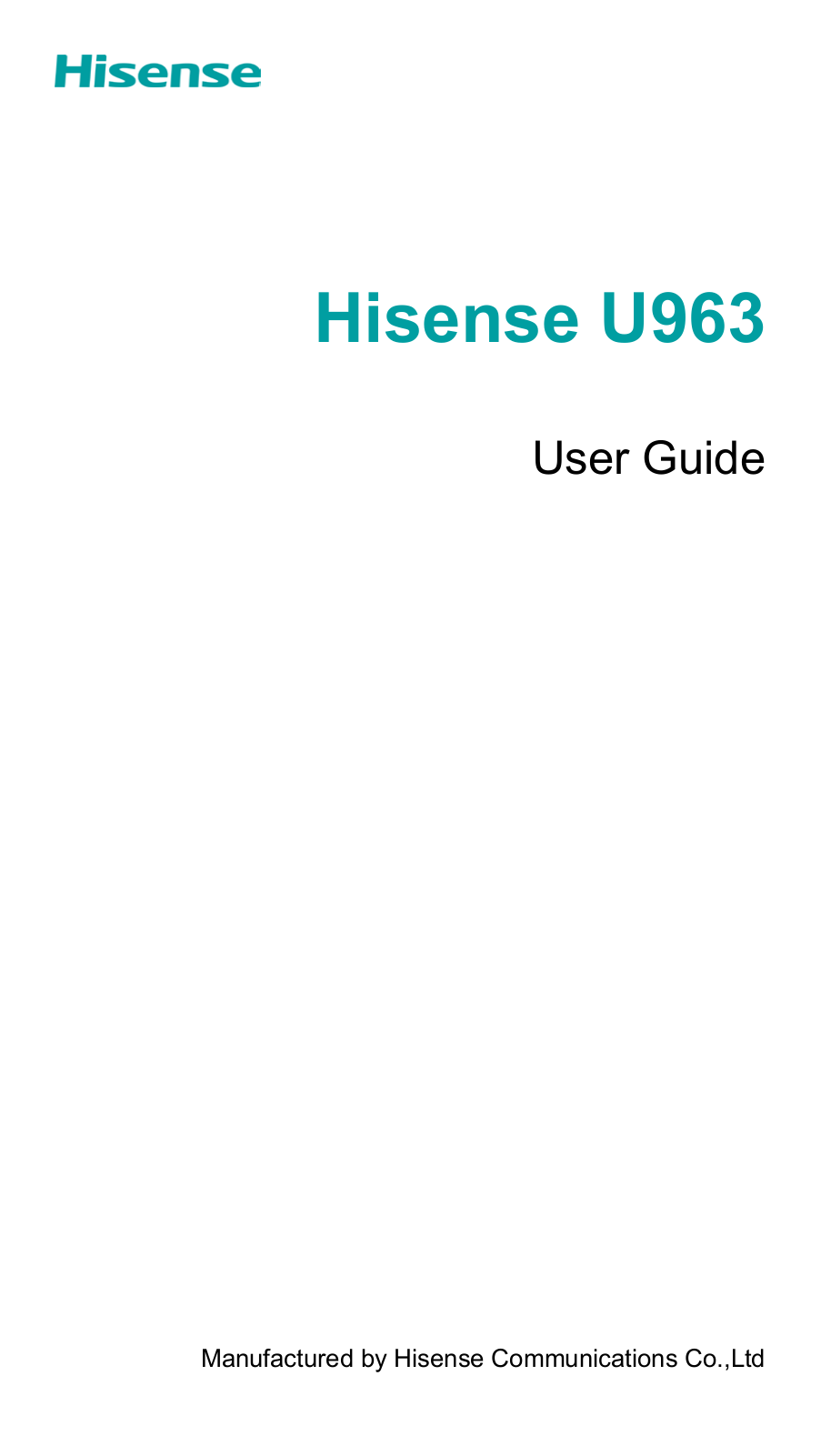 Hisense U963 User Manual